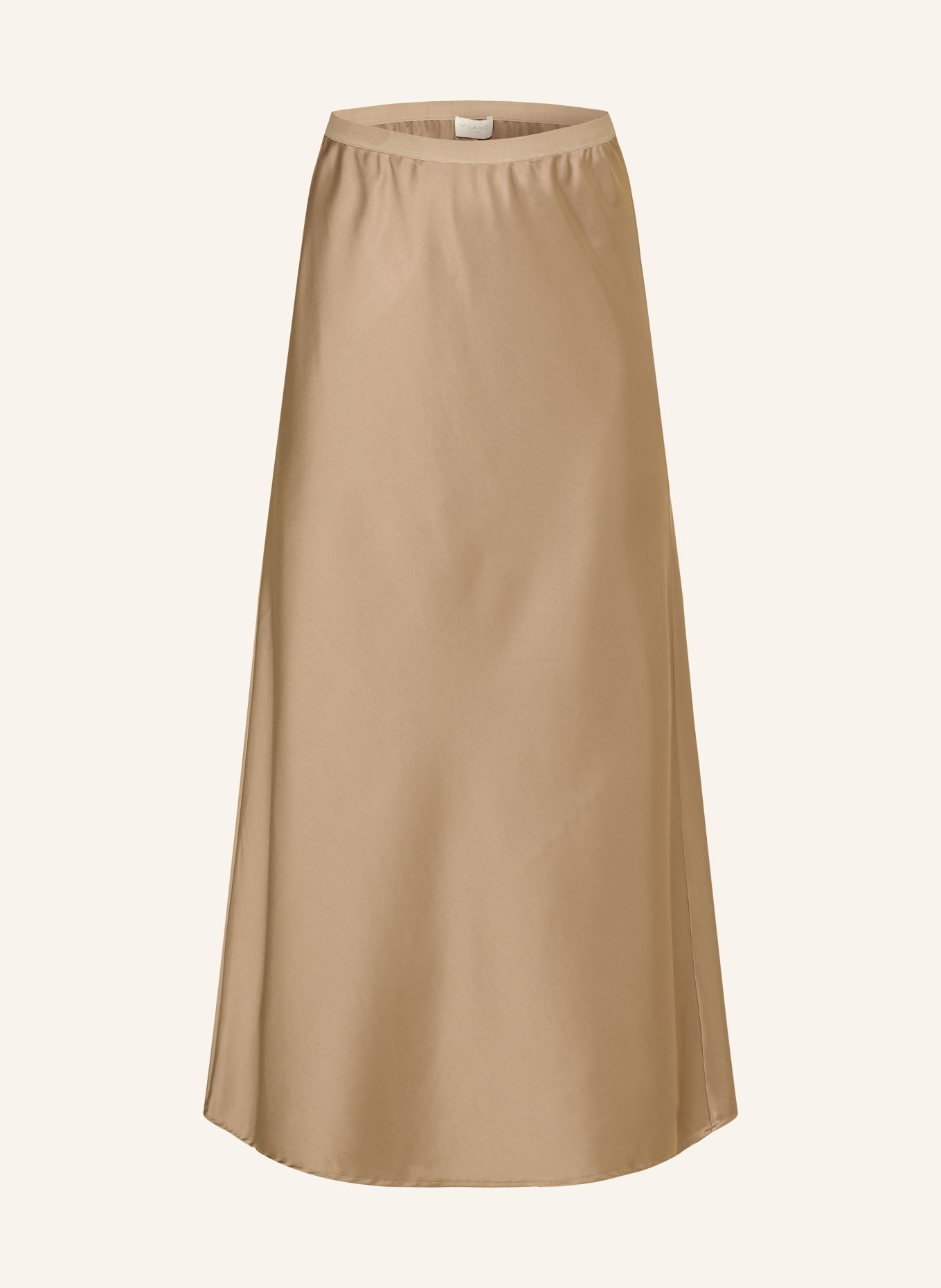 MILANO ITALY Satin skirt: CAMEL