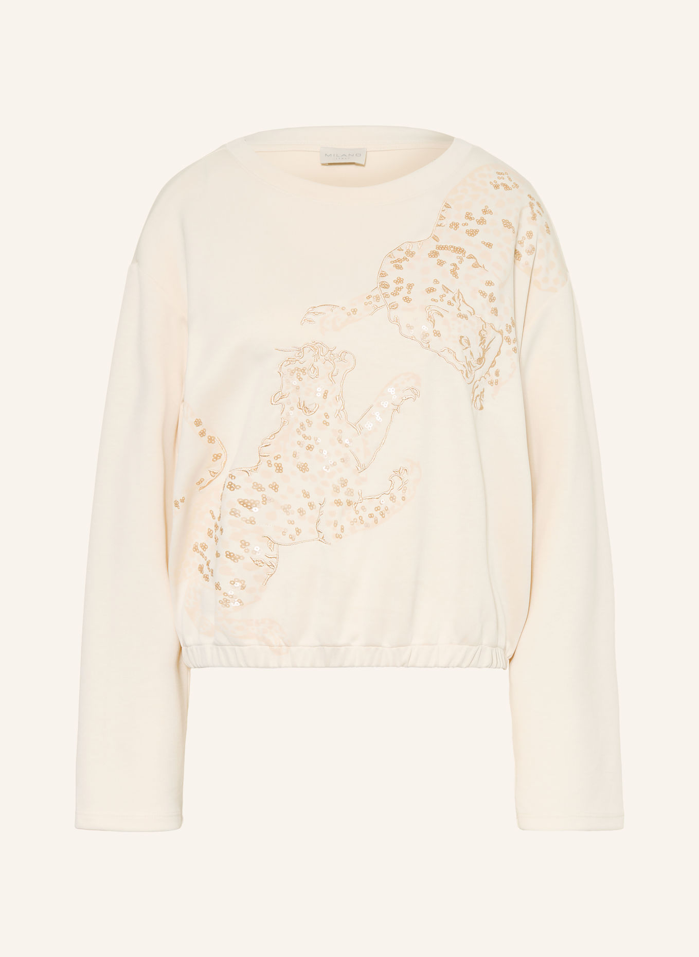 MILANO ITALY Sweatshirt med pailletter: CREME / BEIGE