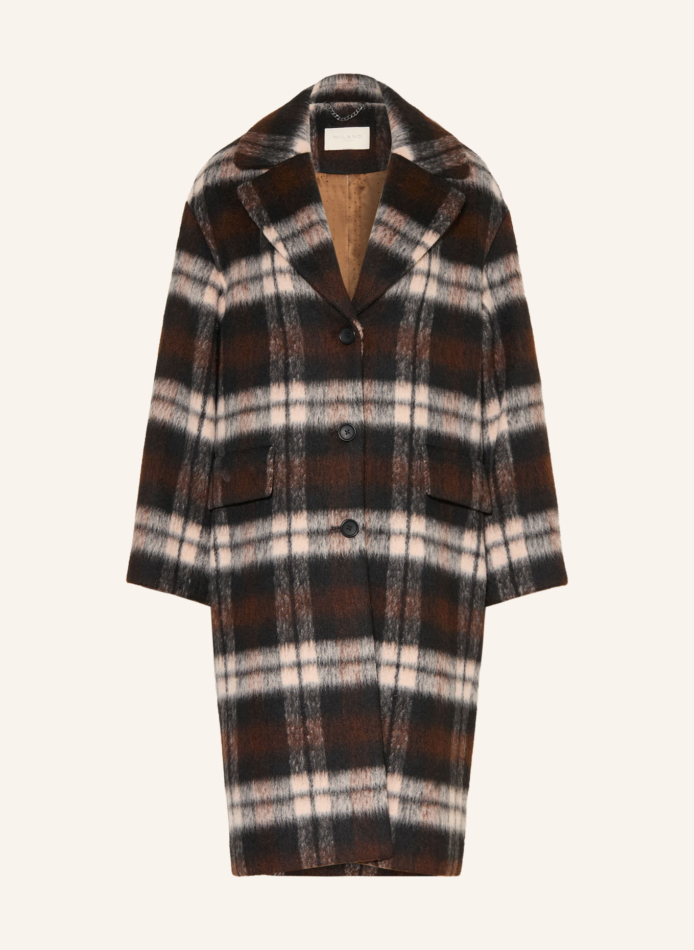 MILANO ITALY Manteau: MARRON FONCÉ / BEIGE / NOIR