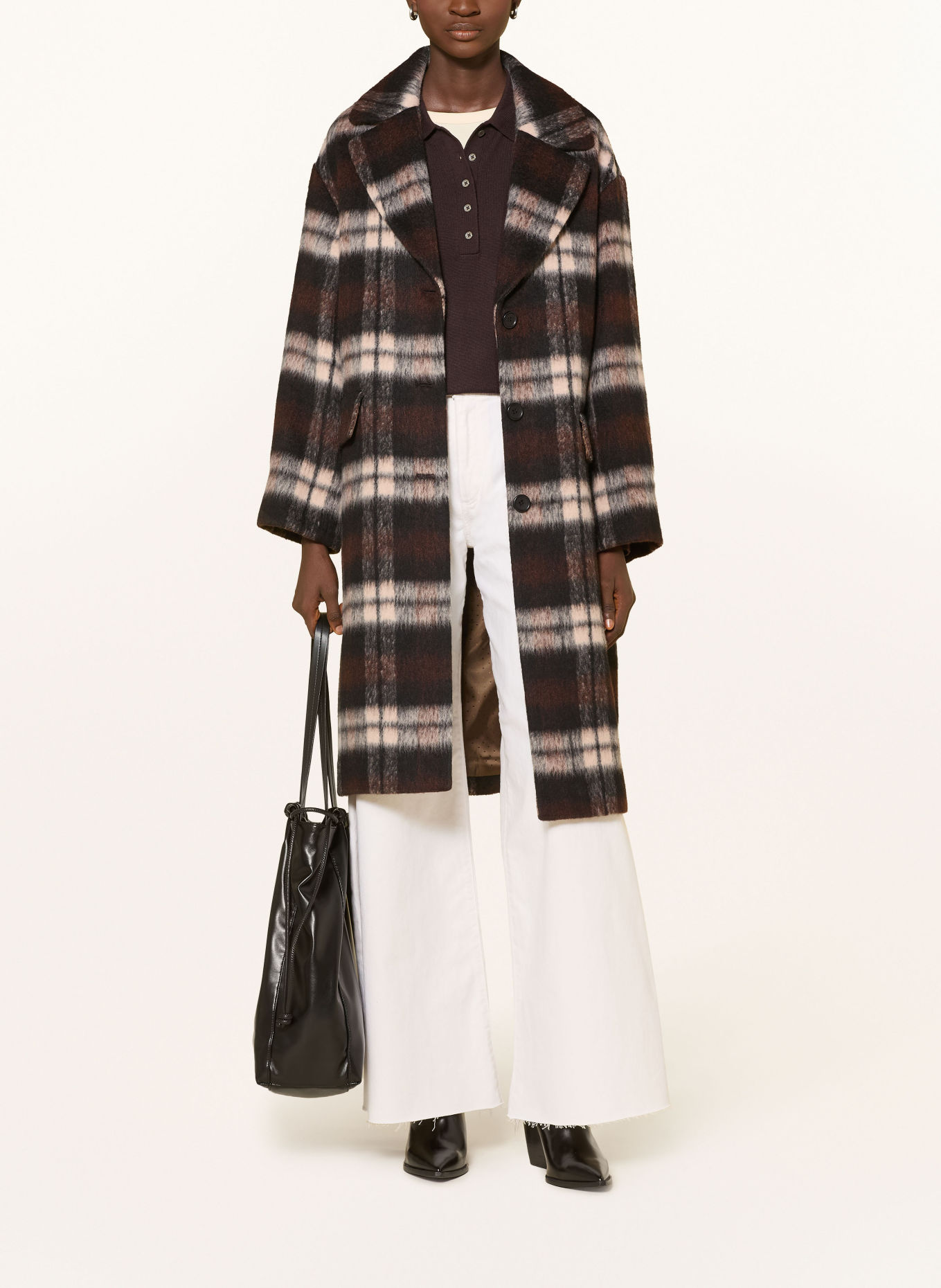 MILANO ITALY Manteau: MARRON FONCÉ / BEIGE / NOIR