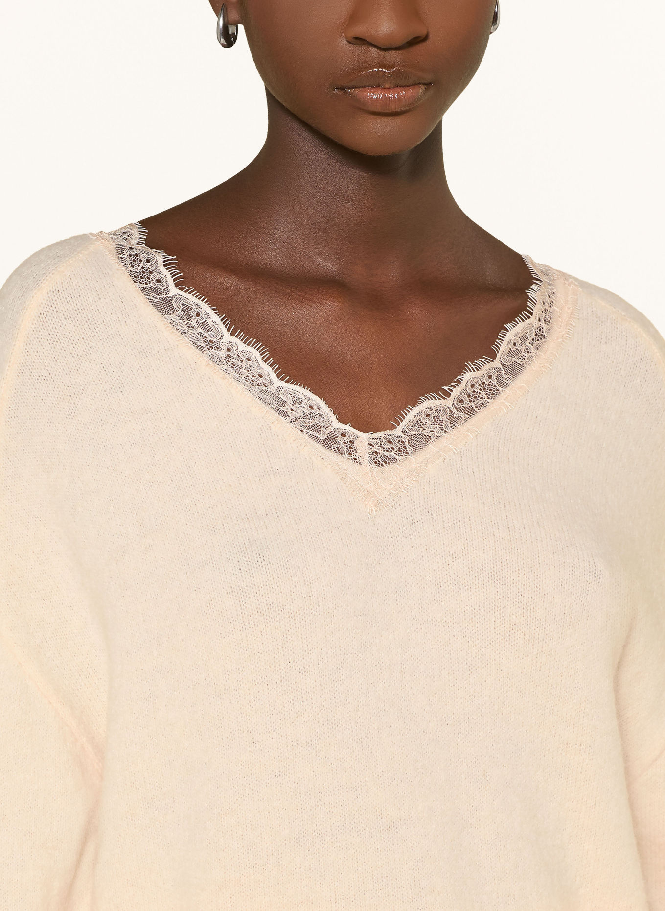 MILANO ITALY Pullover mit Spitze: CREME
