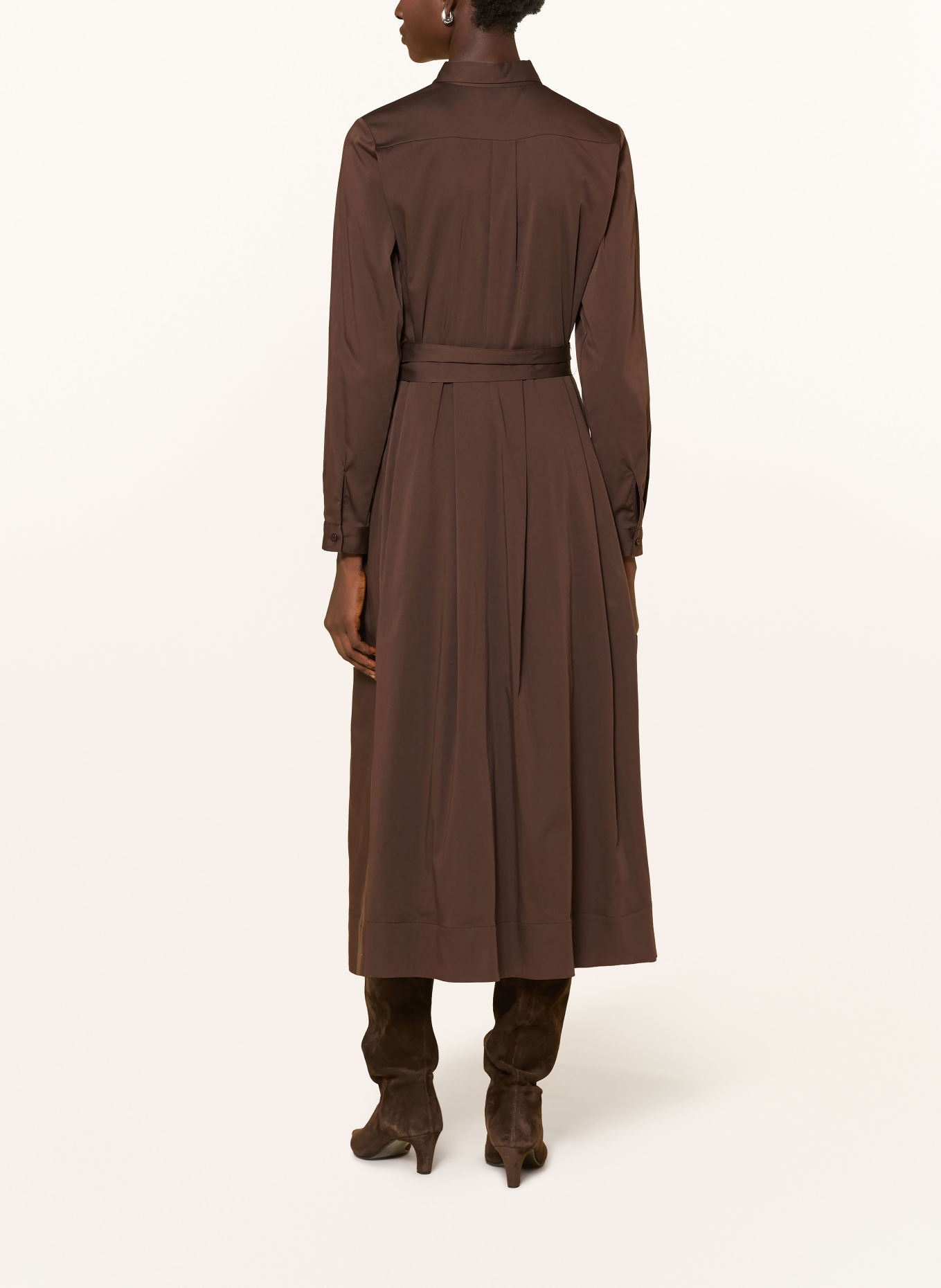 MILANO ITALY Shirt dress: DARK BROWN