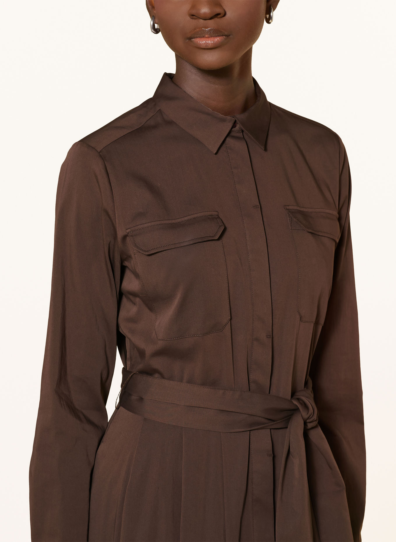 MILANO ITALY Shirt dress: DARK BROWN