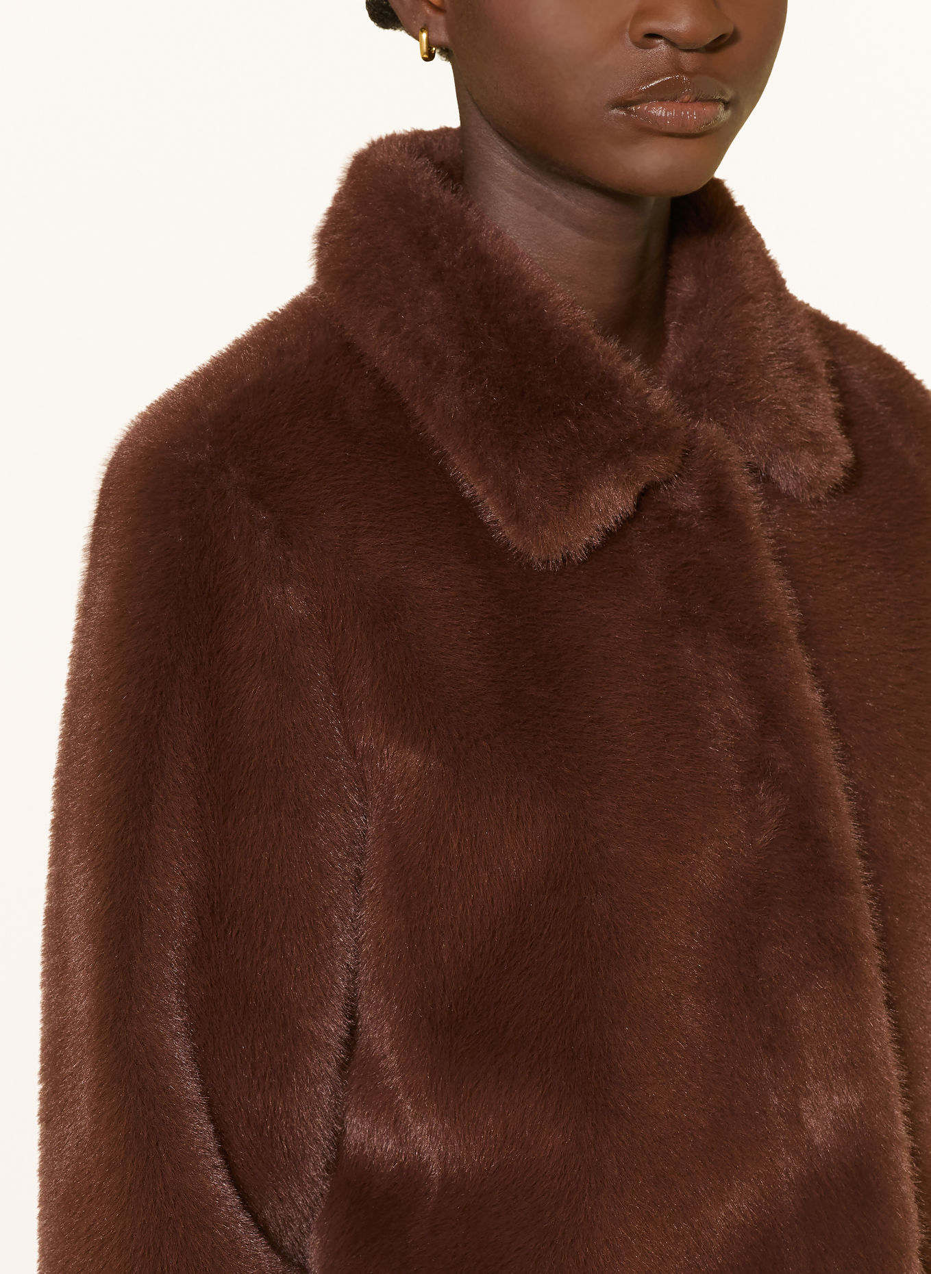 MILANO ITALY Kunstfell-Jacke: DUNKELBRAUN