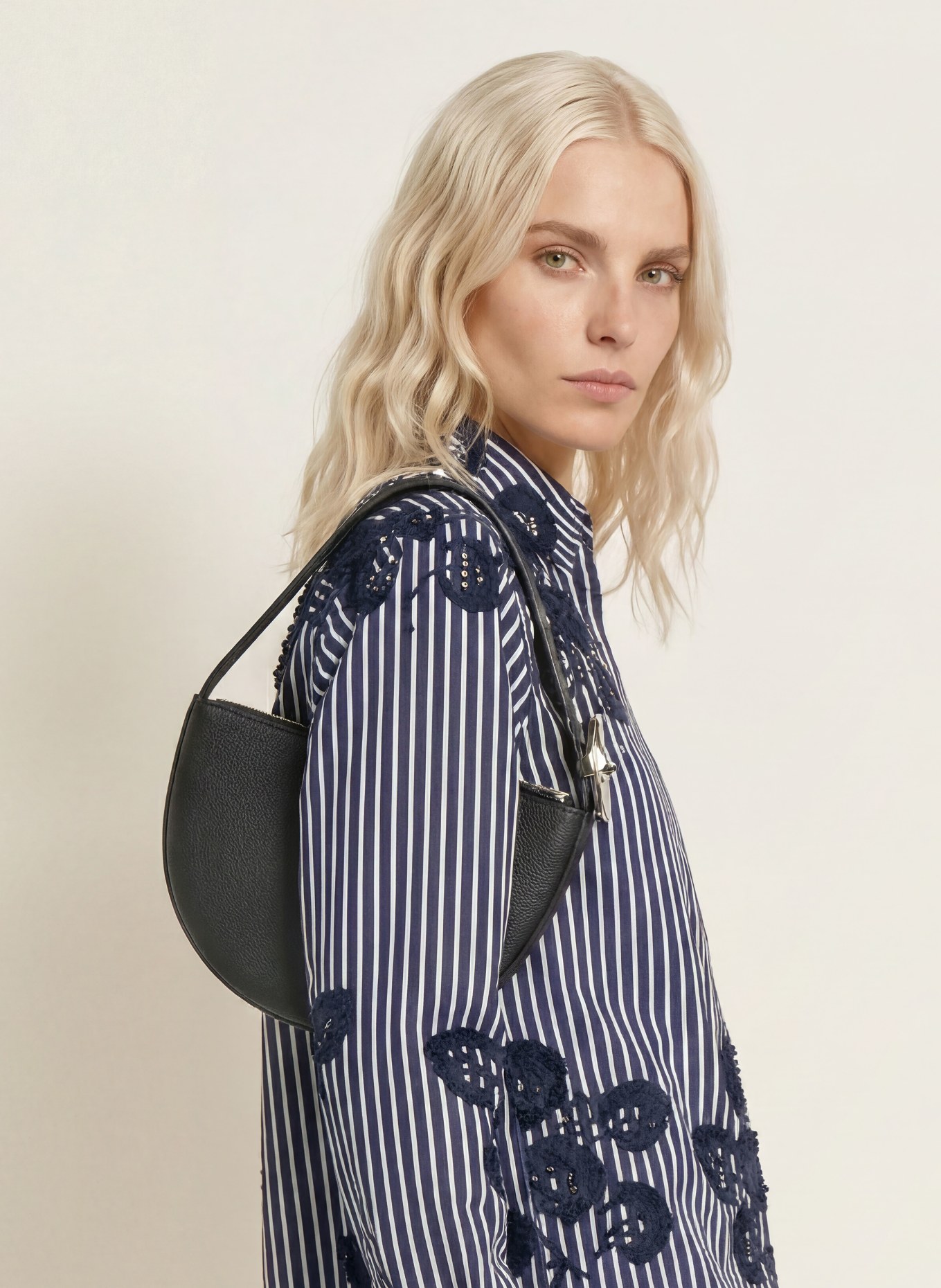 MILANO ITALY Shirt blouse: DARK BLUE / WHITE