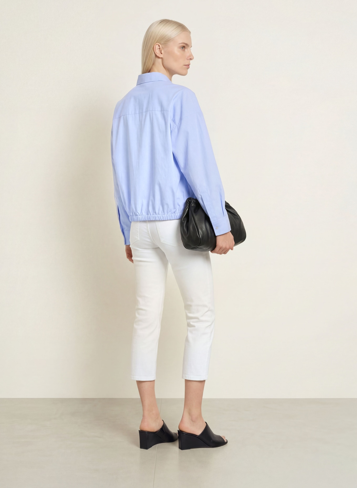 MILANO ITALY Overhemdblouse: LICHTBLAUW / WIT