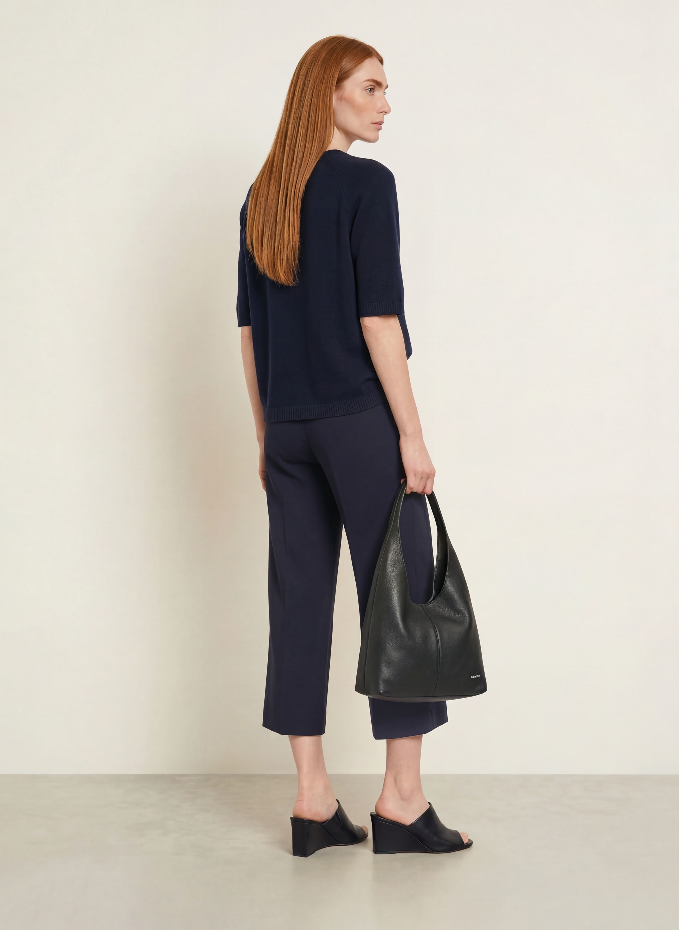 MILANO ITALY Gebreid shirt: DONKERBLAUW