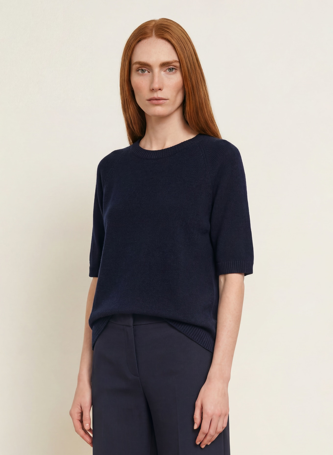 MILANO ITALY Gebreid shirt: DONKERBLAUW