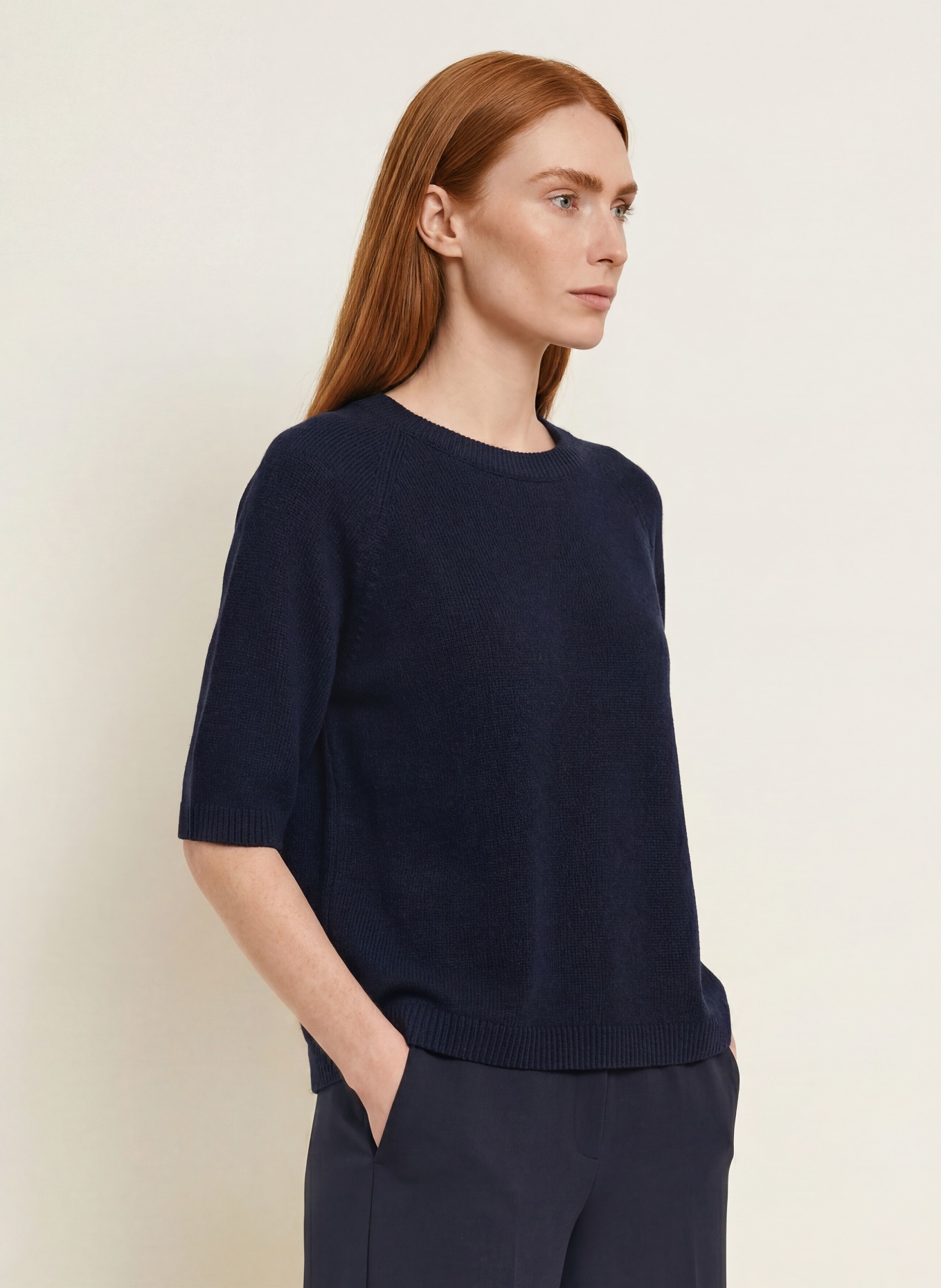 MILANO ITALY Gebreid shirt: DONKERBLAUW