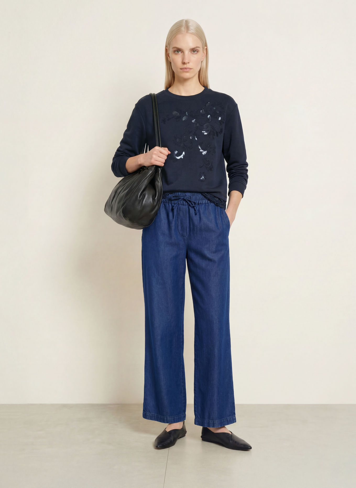 MILANO ITALY Marlenehose in Jeansoptik: BLAU