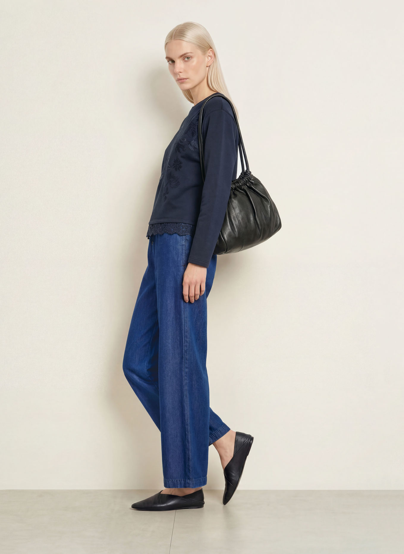 MILANO ITALY Marlenehose in Jeansoptik: BLAU