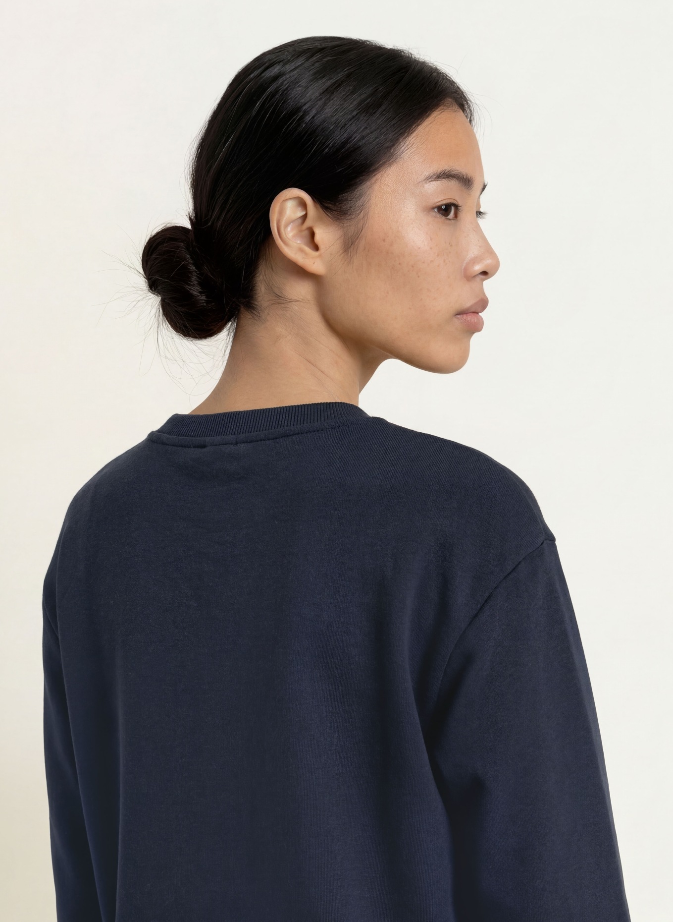 MILANO ITALY Sweatshirt met pailletten en kant: DONKERBLAUW