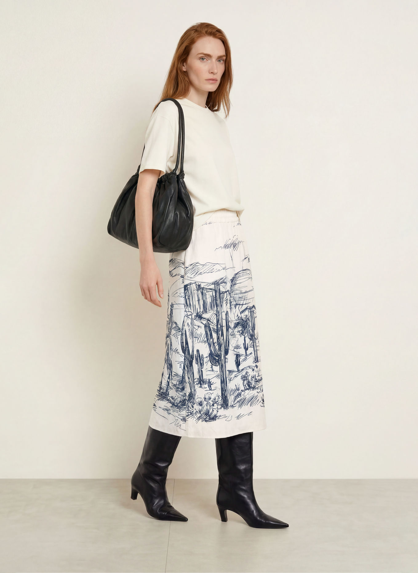 MILANO ITALY Skirt: ECRU / DARK BLUE