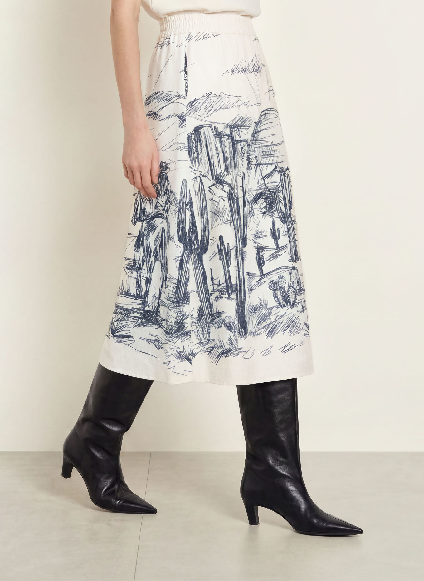 MILANO ITALY Skirt: ECRU / DARK BLUE