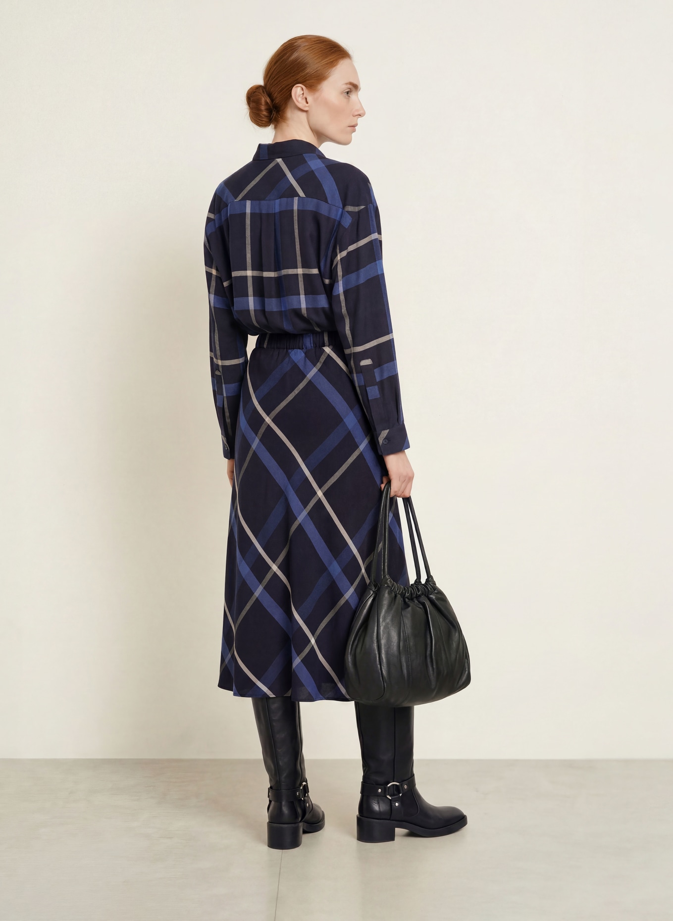 MILANO ITALY Rok: DONKERBLAUW / CRÈME / BLAUW