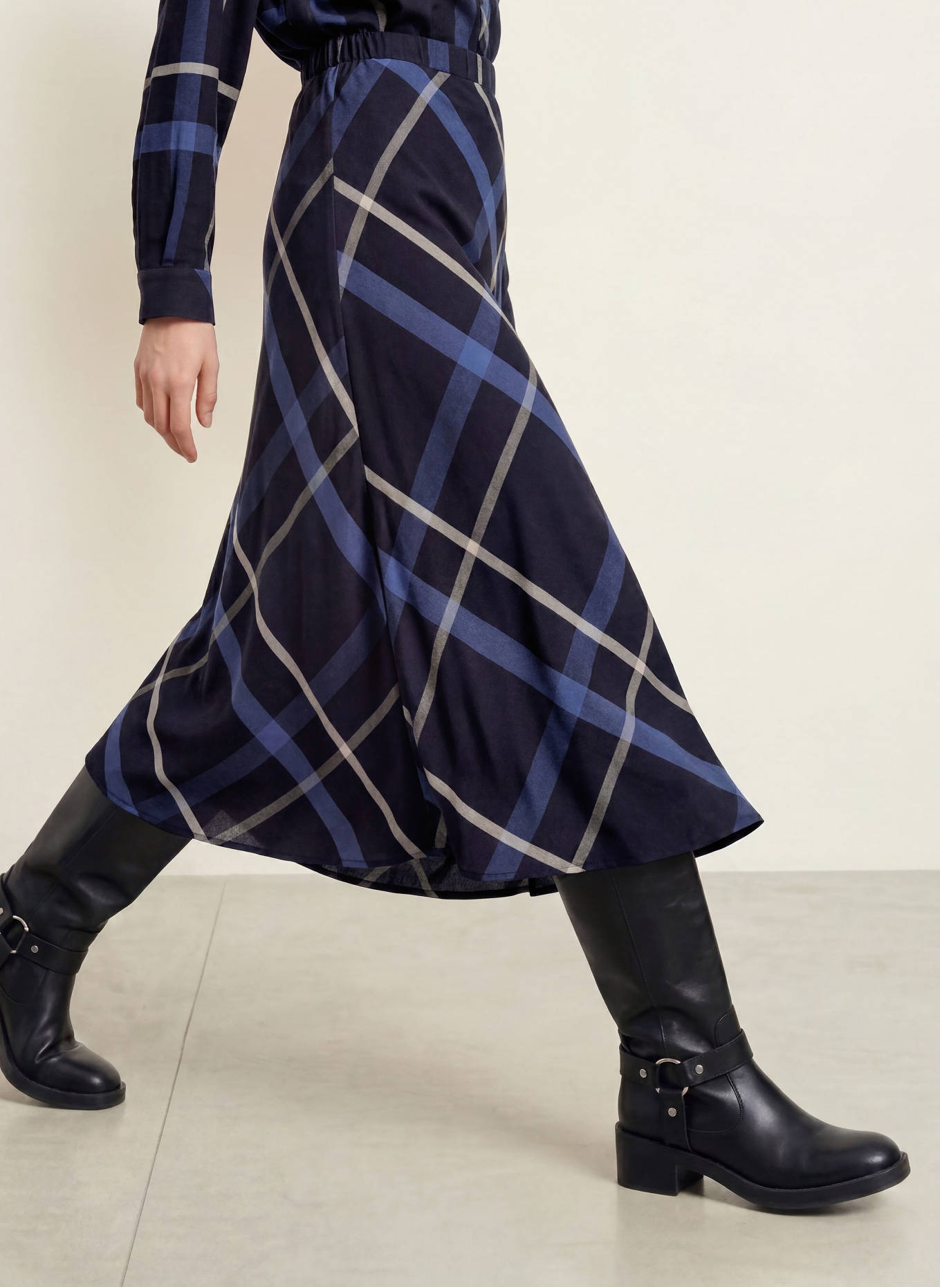 MILANO ITALY Rok: DONKERBLAUW / CRÈME / BLAUW
