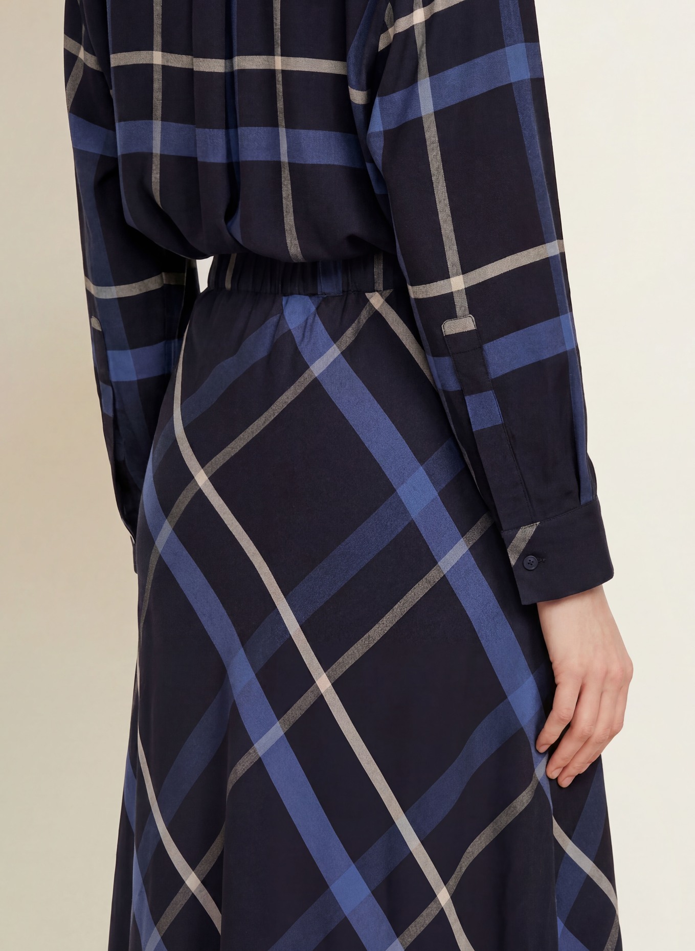 MILANO ITALY Rok: DONKERBLAUW / CRÈME / BLAUW