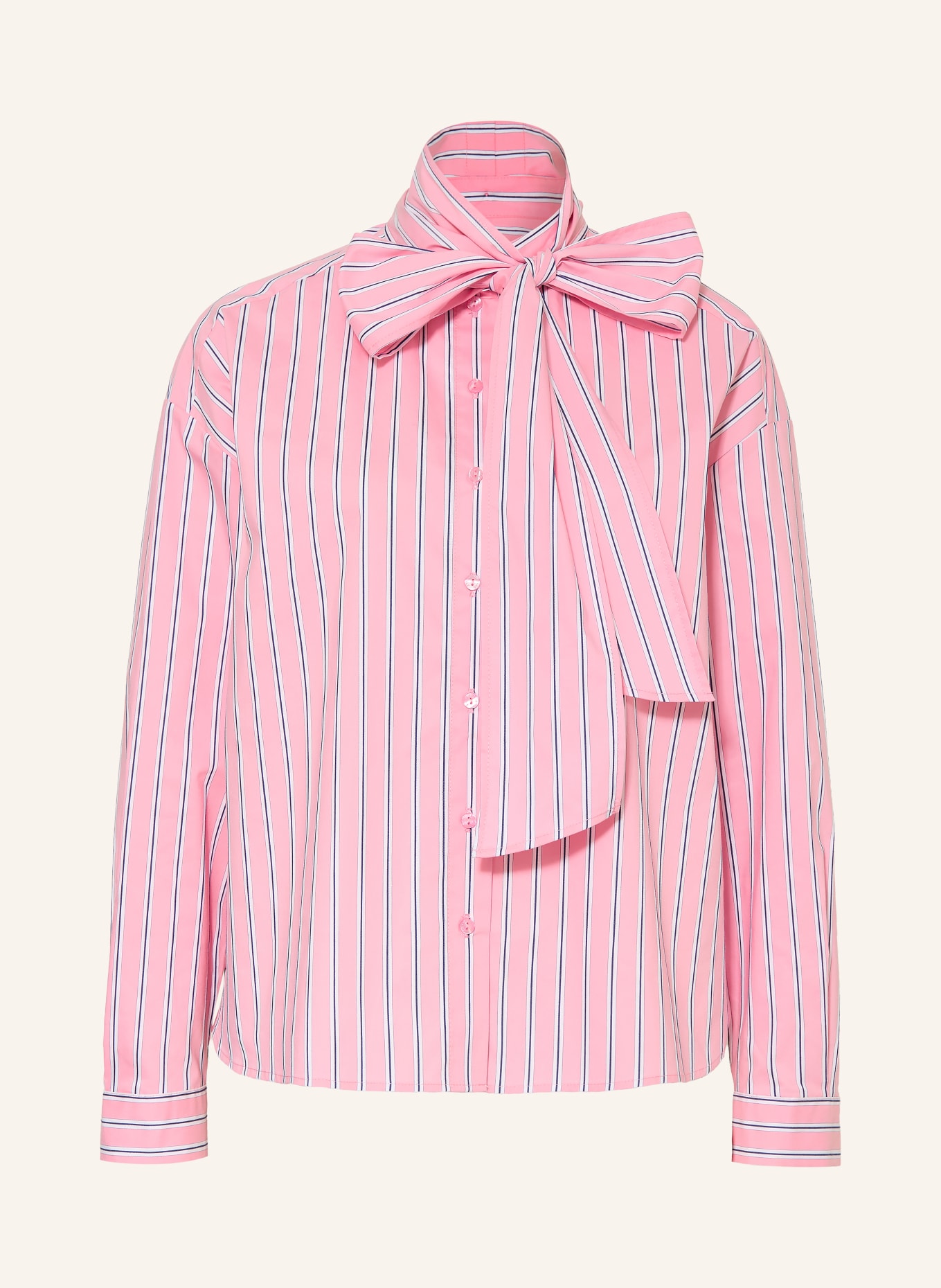 MILANO ITALY Blouse with detachable bow: PINK / WHITE / BLACK