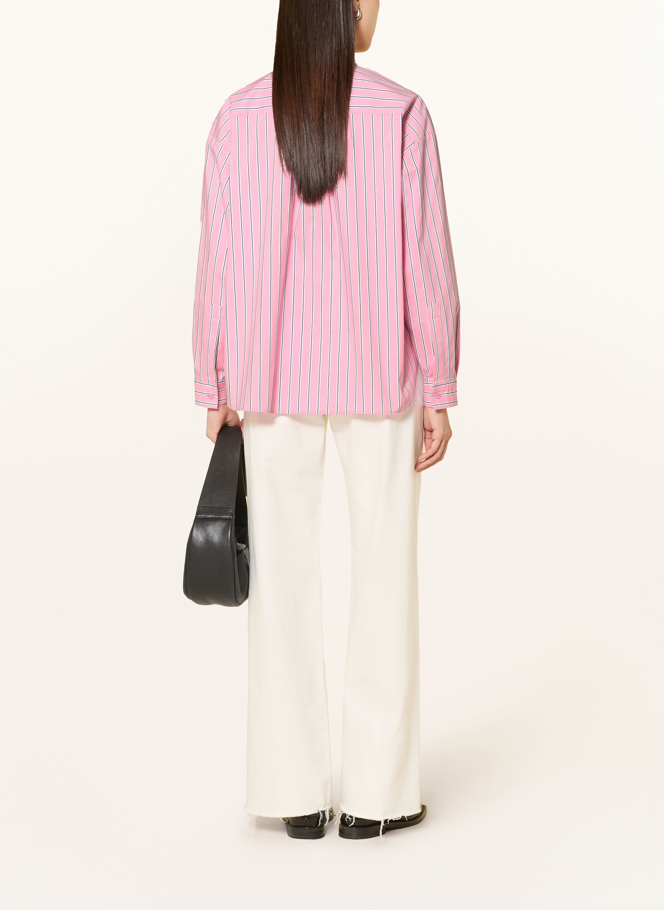 MILANO ITALY Blouse with detachable bow: PINK / WHITE / BLACK