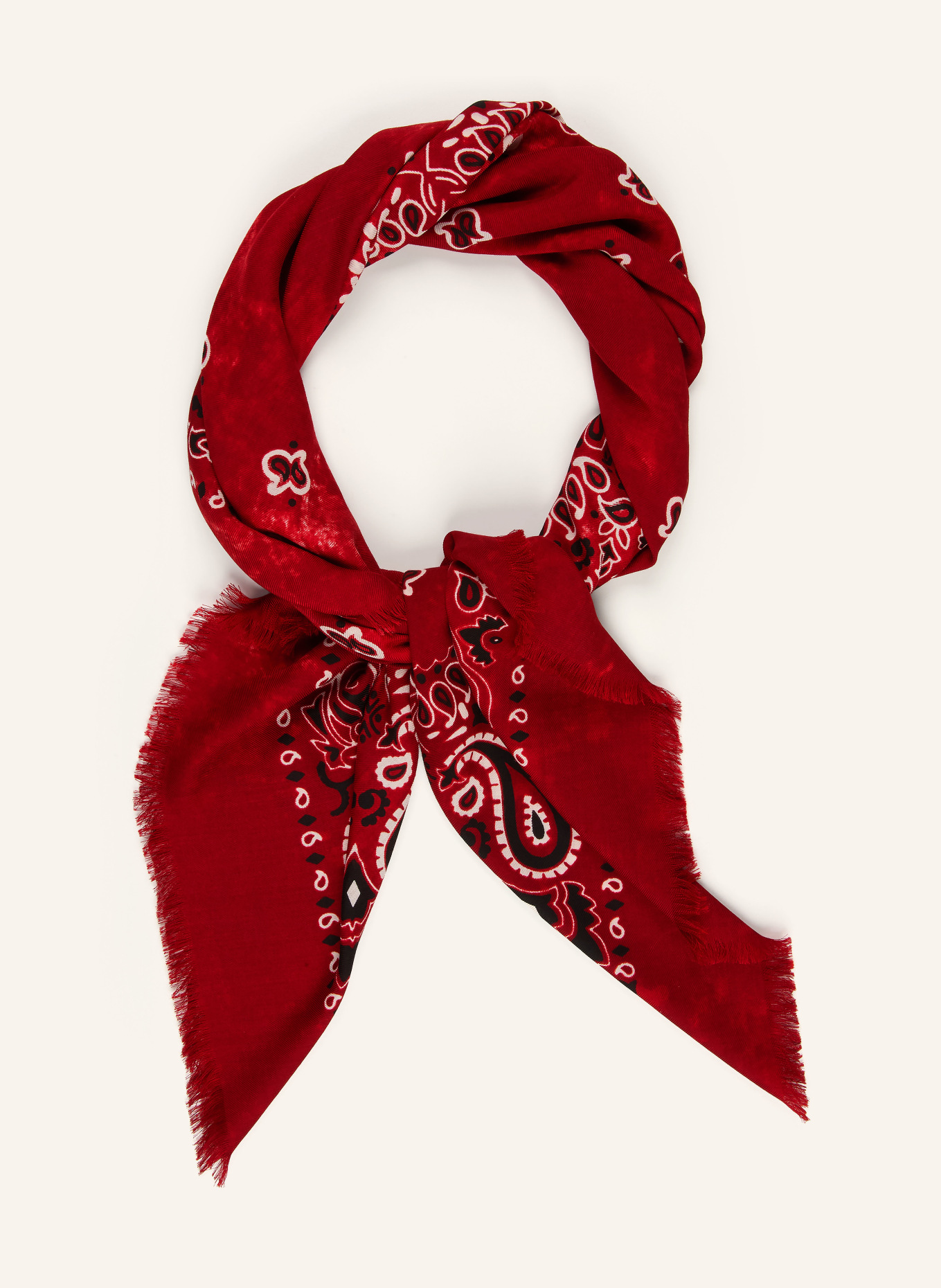 destin Scarf: DARK RED / WHITE / BLACK