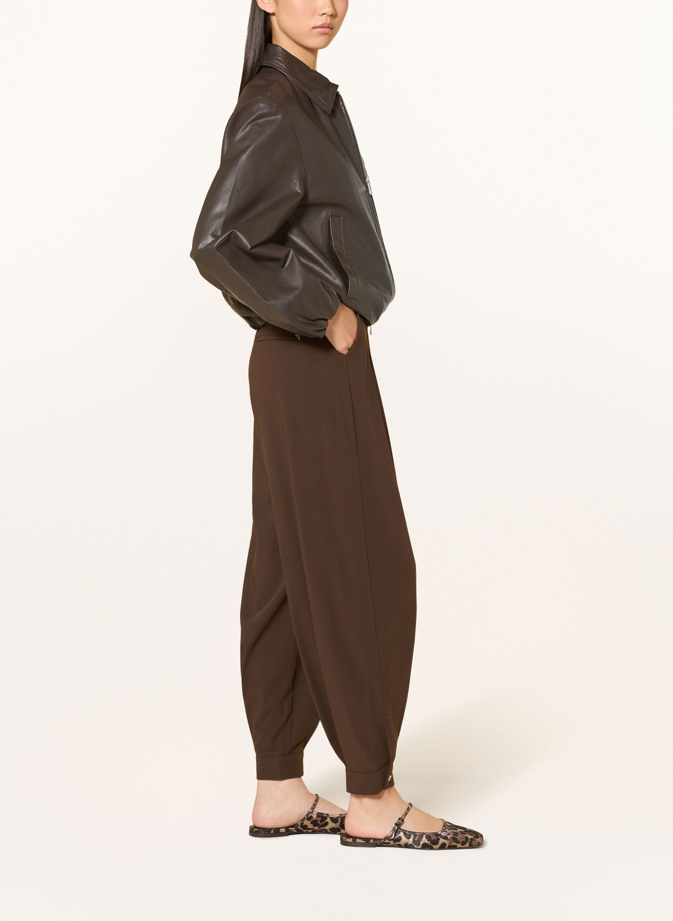 MAC 7/8-length pants BALLOON: DARK BROWN