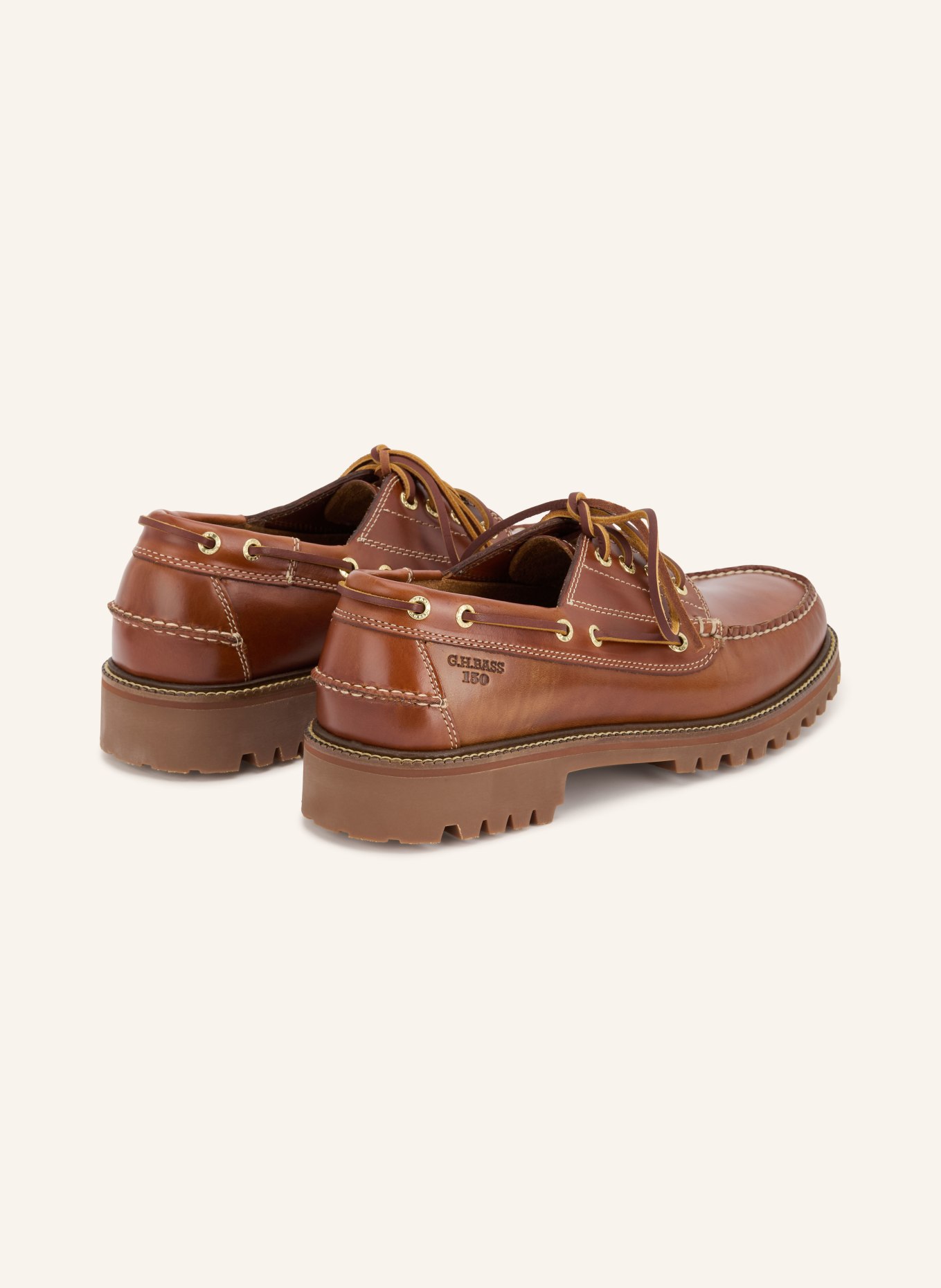 G.H.Bass RANGER MOC Boat Shoes: COGNAC / GOLD