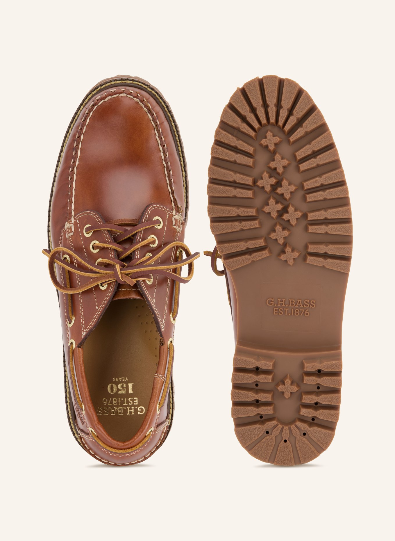 G.H.Bass RANGER MOC Boat Shoes: COGNAC / GOLD