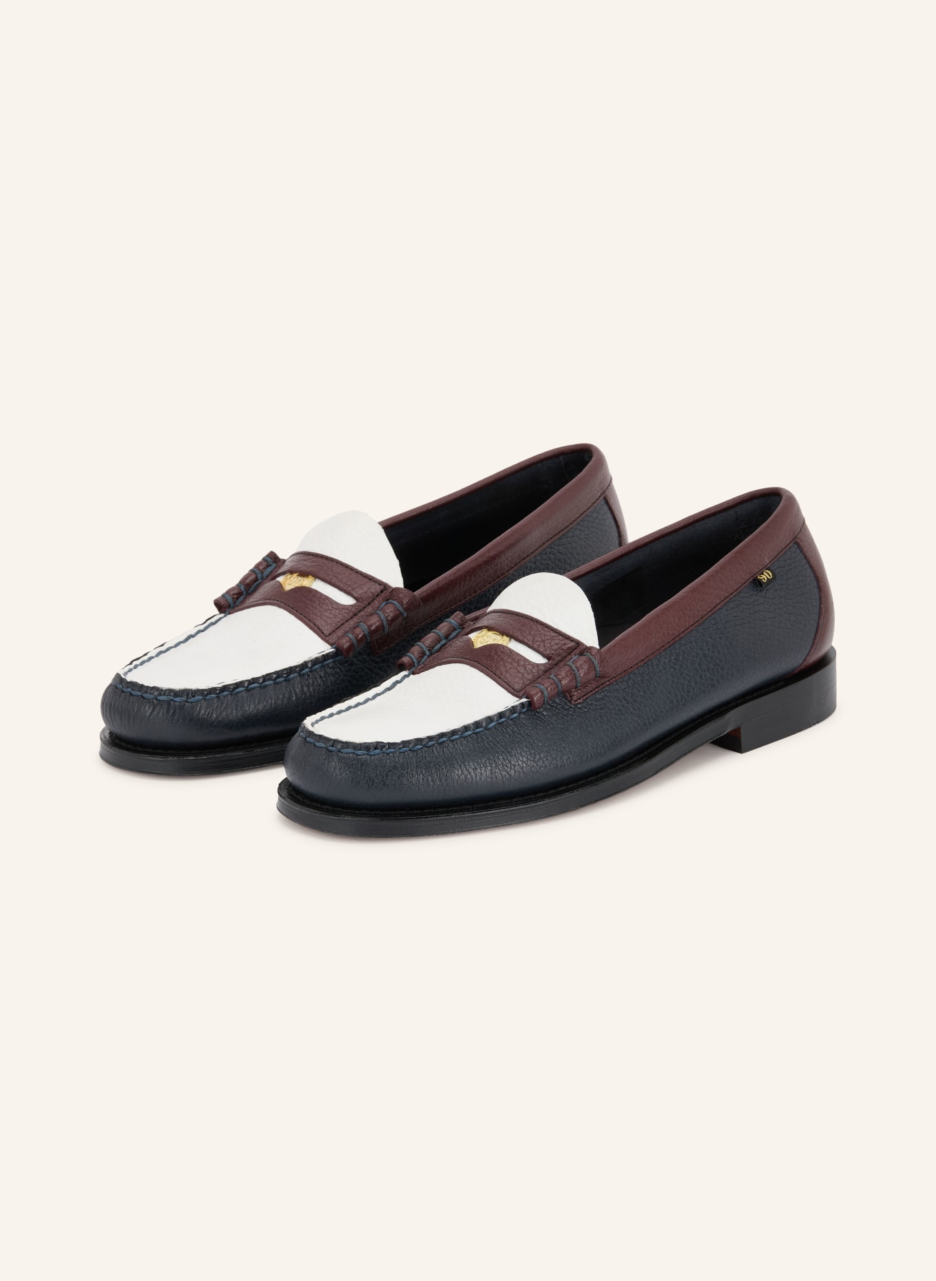 G.H.Bass Pennyloafers WEEJUN HERITAGE: DONKERBLAUW / DONKERROOD / WIT