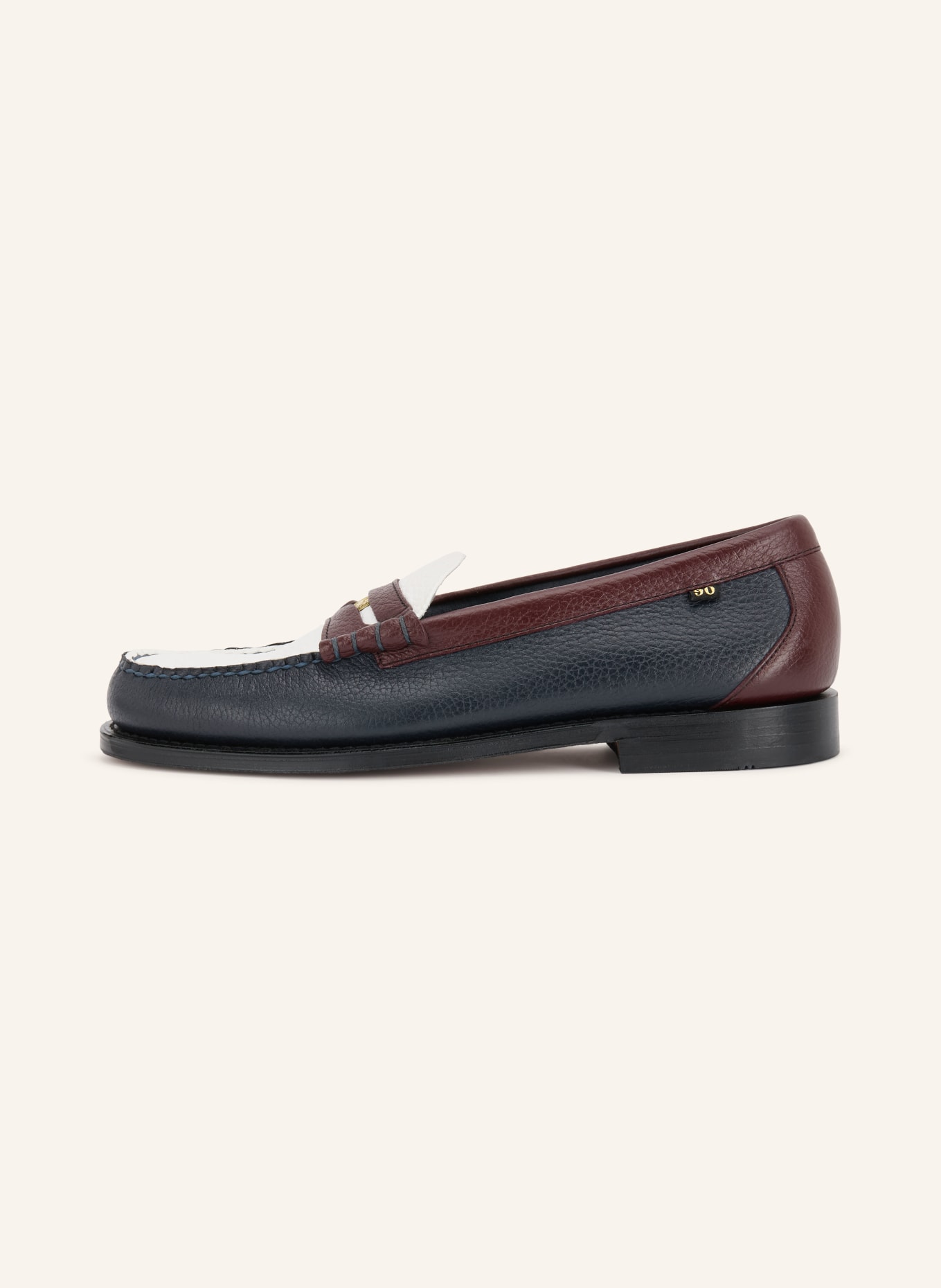 G.H.Bass Pennyloafers WEEJUN HERITAGE: DONKERBLAUW / DONKERROOD / WIT