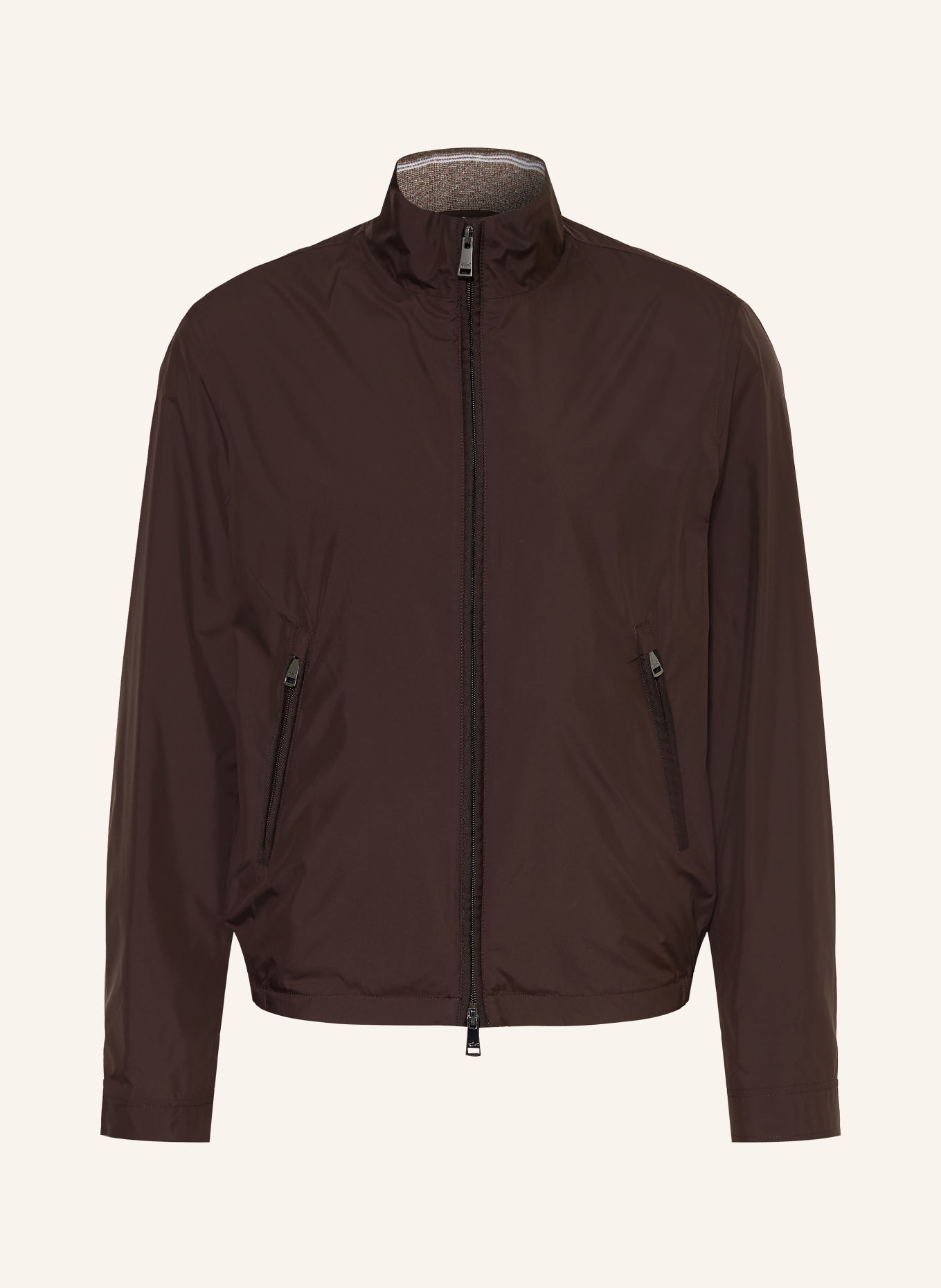 PAUL & SHARK Bomber jacket: DARK BROWN / BROWN / WHITE