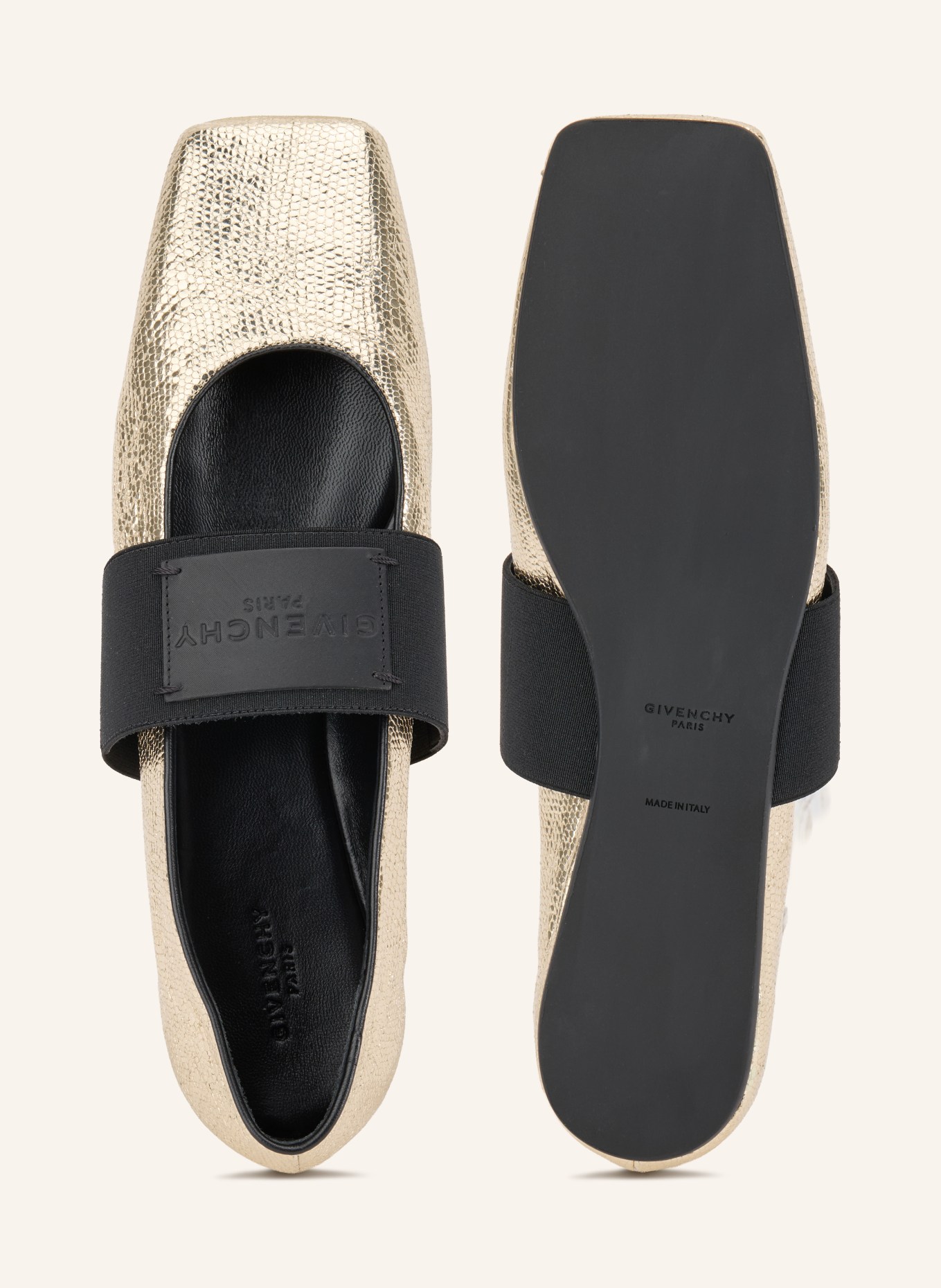 GIVENCHY Mary-Jane ballerinas: GOLD / BLACK