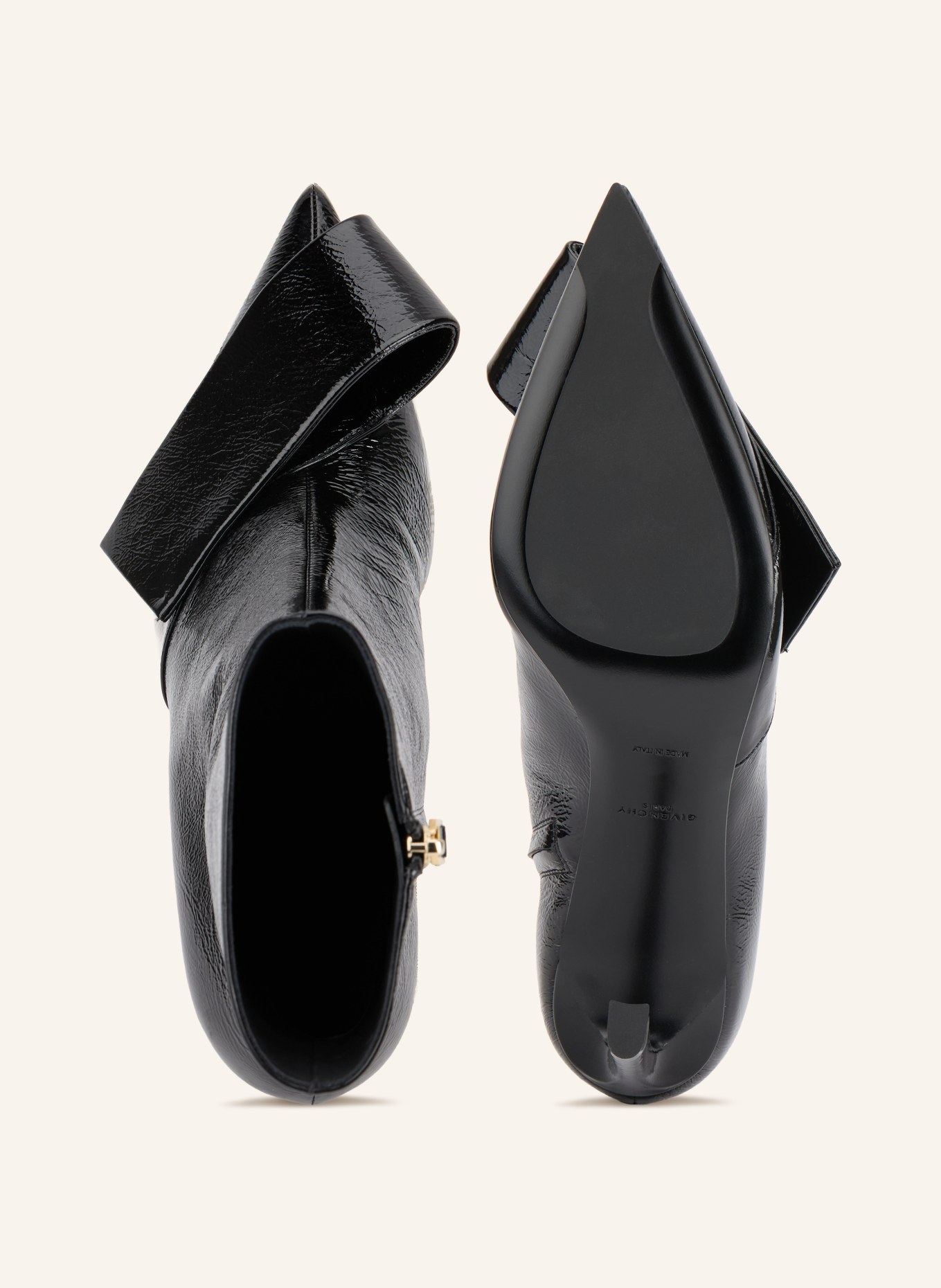 GIVENCHY Lakované kotníkové boty: ČERNÁ