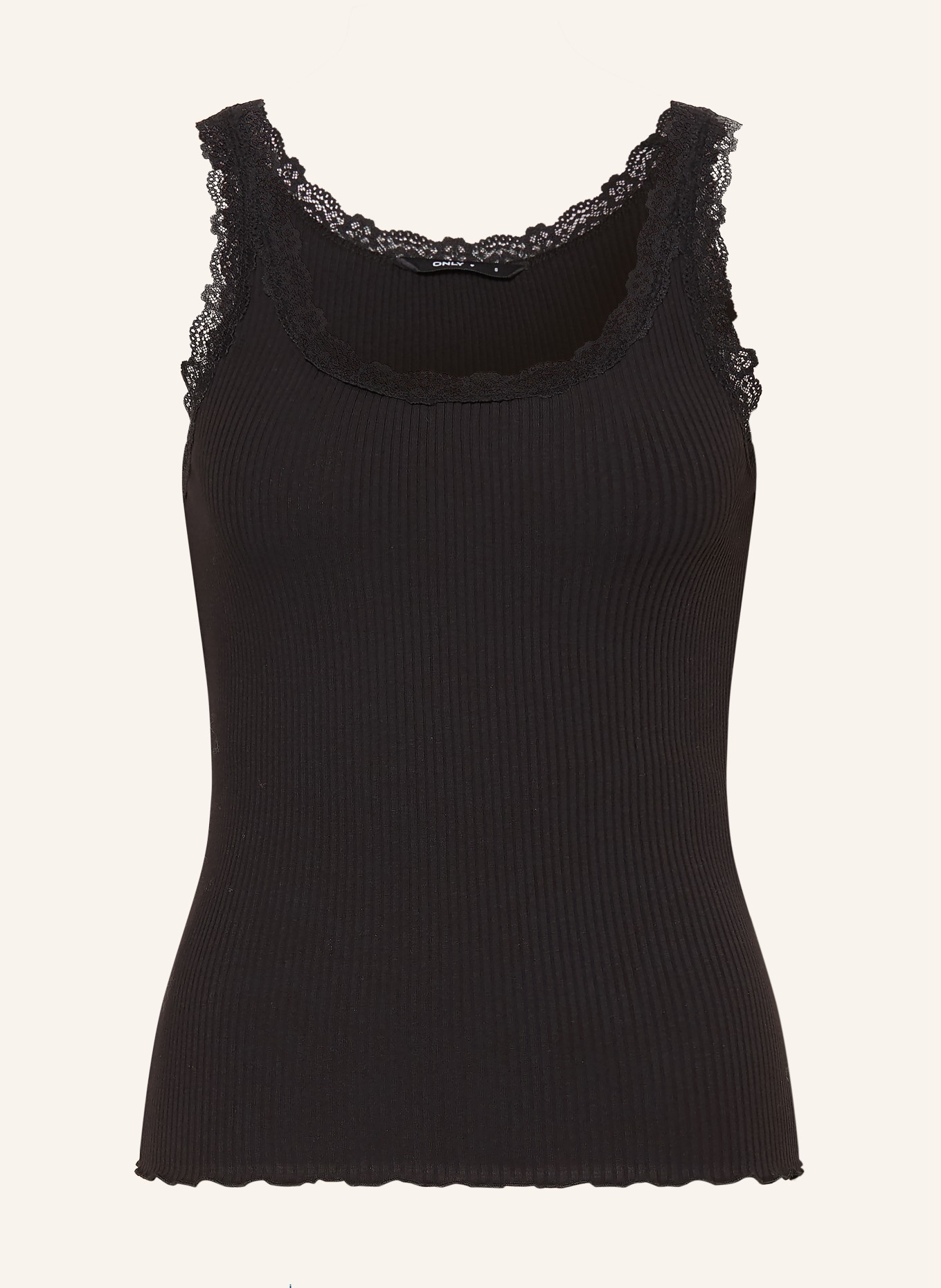 ONLY Top mit Spitze: SCHWARZ