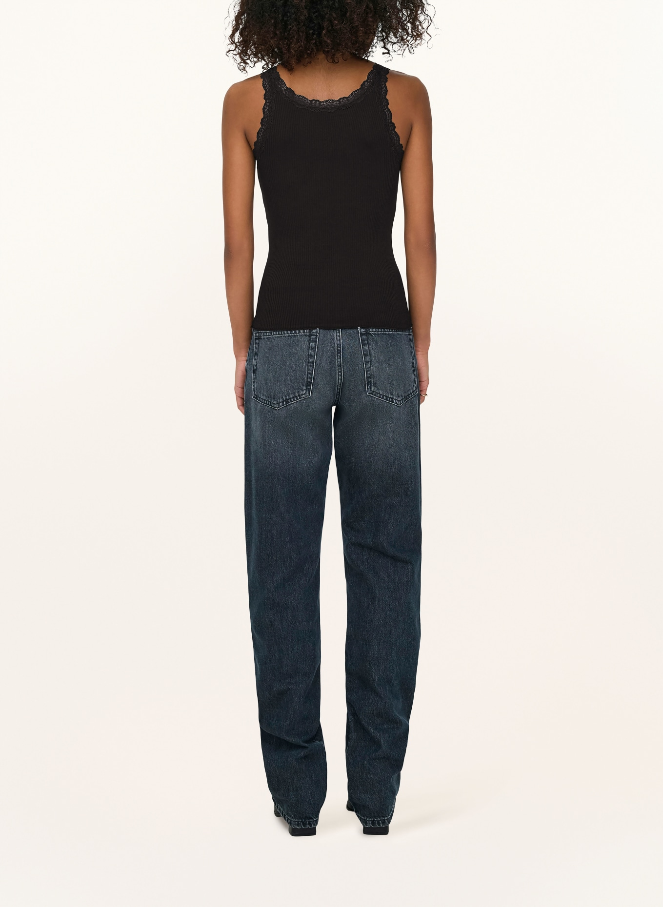 ONLY Top mit Spitze: SCHWARZ