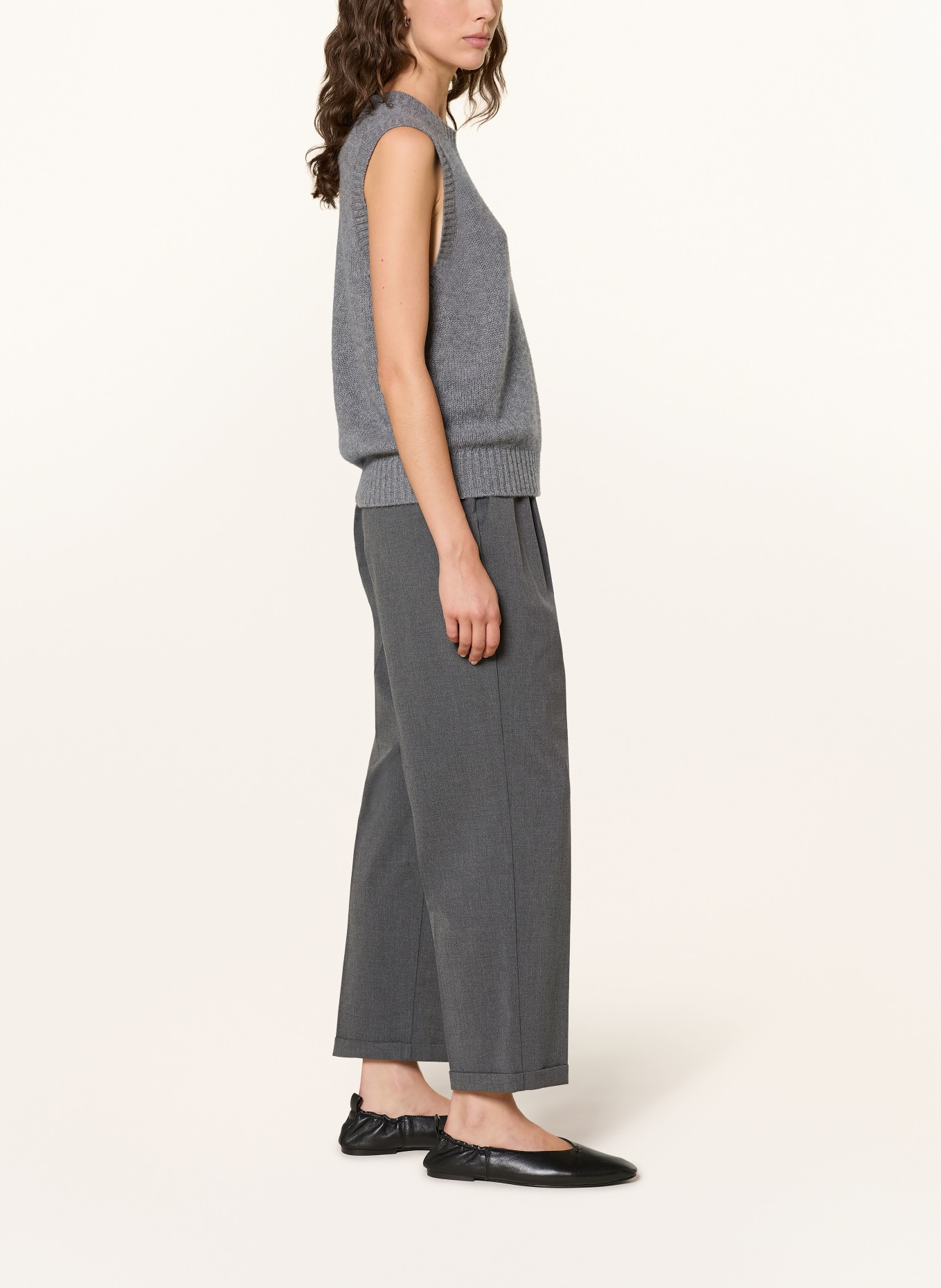 MAC 7/8-length trousers: GRAY / BLACK