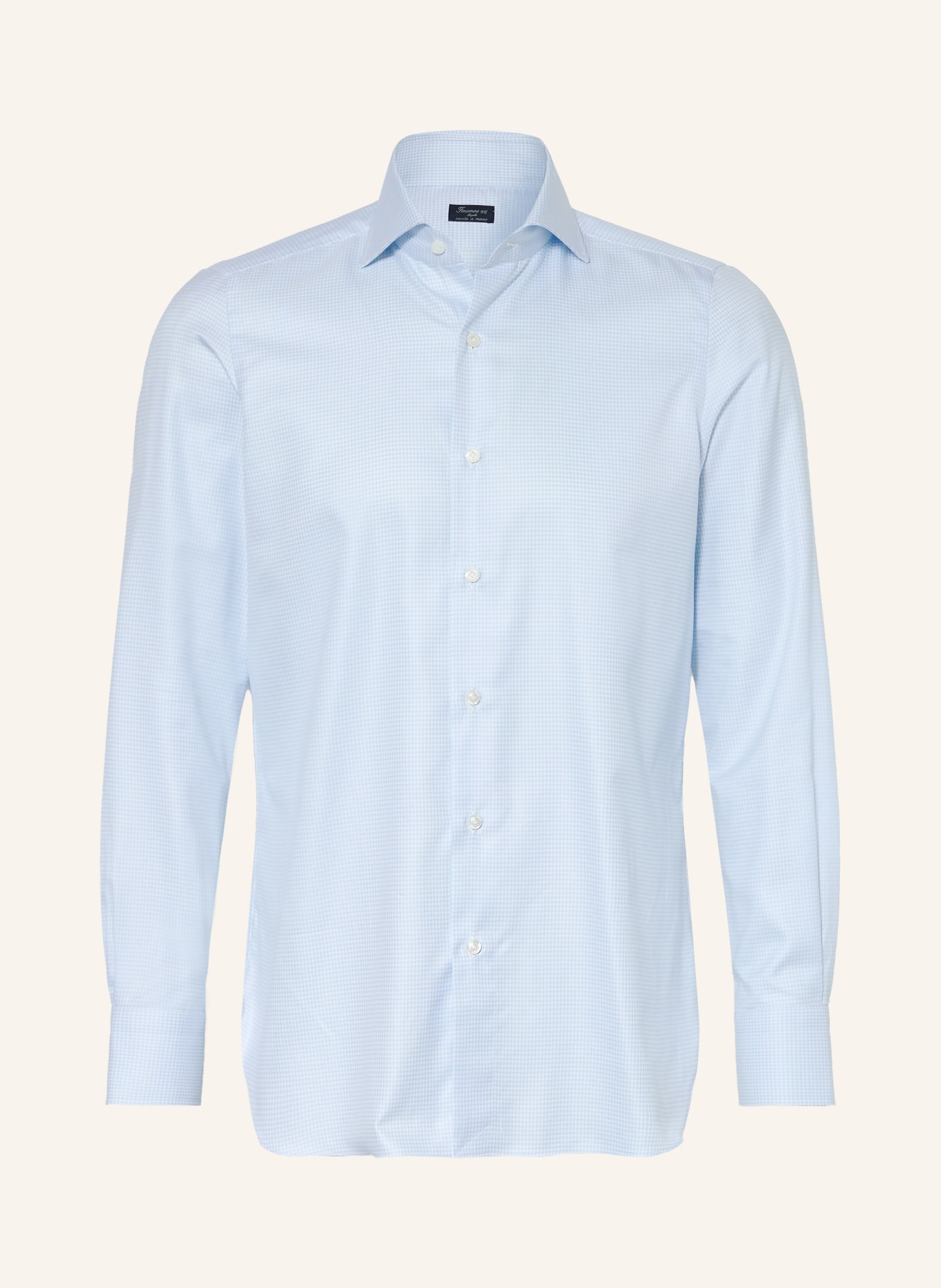 FINAMORE 1925 NAPOLI EDUARDO Regular Fit Shirt: LIGHT BLUE / WHITE