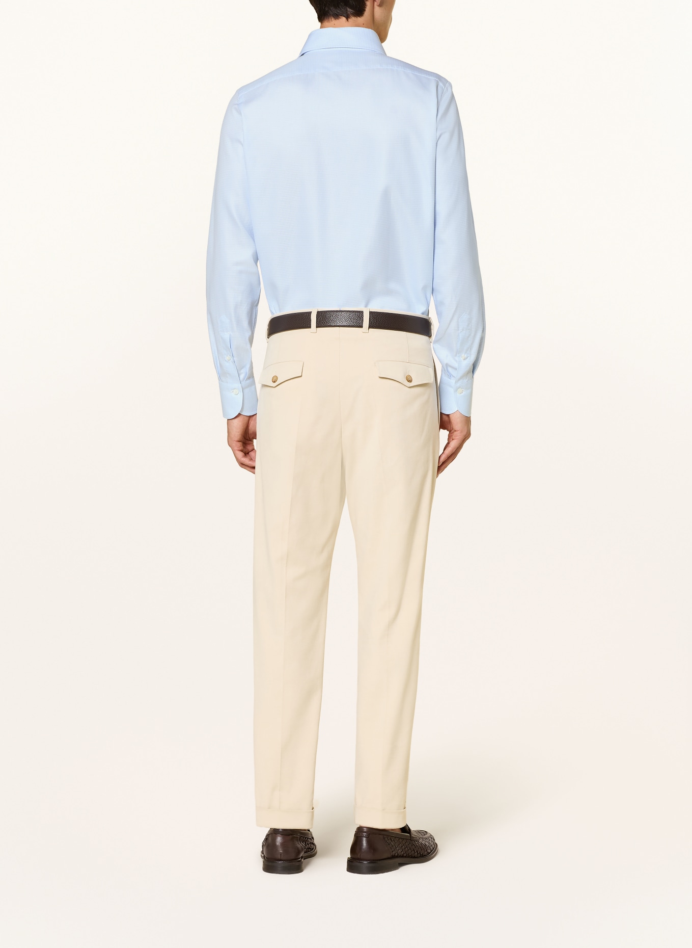 FINAMORE 1925 NAPOLI EDUARDO Regular Fit Shirt: LIGHT BLUE / WHITE
