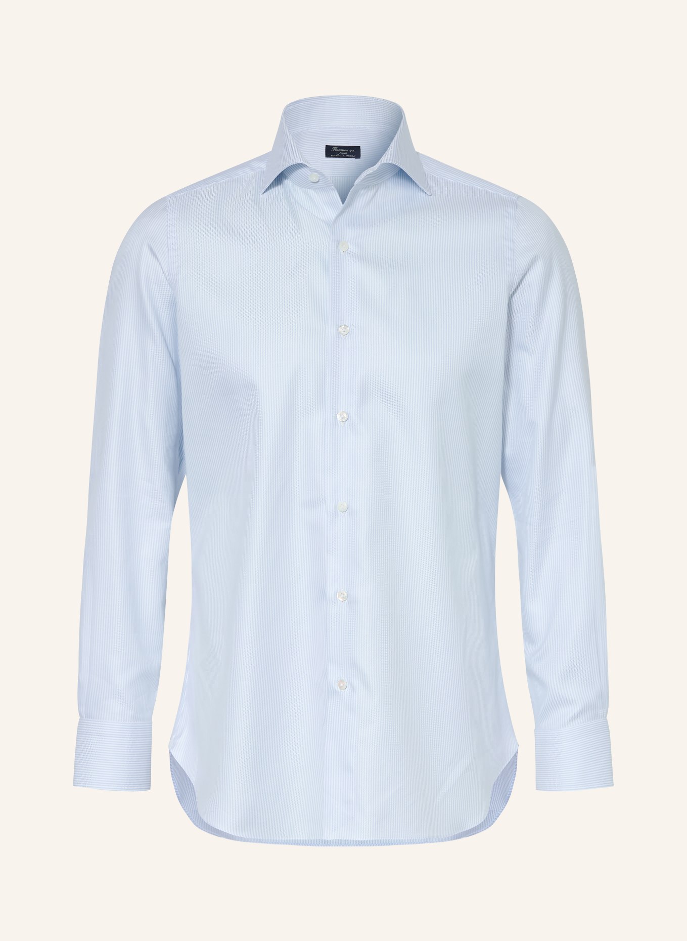 FINAMORE 1925 NAPOLI EDUARDO Regular Fit Shirt: LIGHT BLUE / WHITE