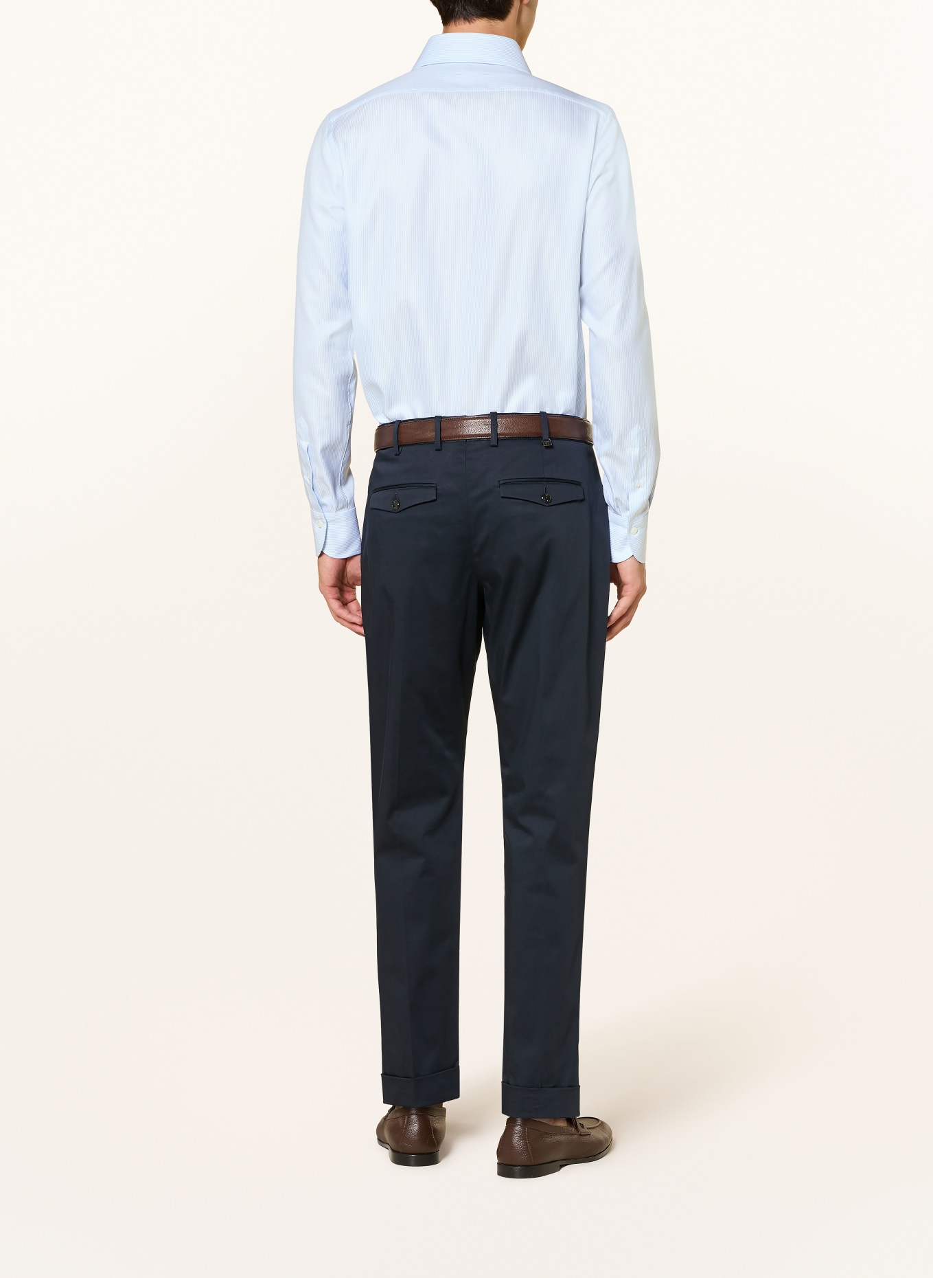 FINAMORE 1925 NAPOLI EDUARDO Regular Fit Shirt: LIGHT BLUE / WHITE