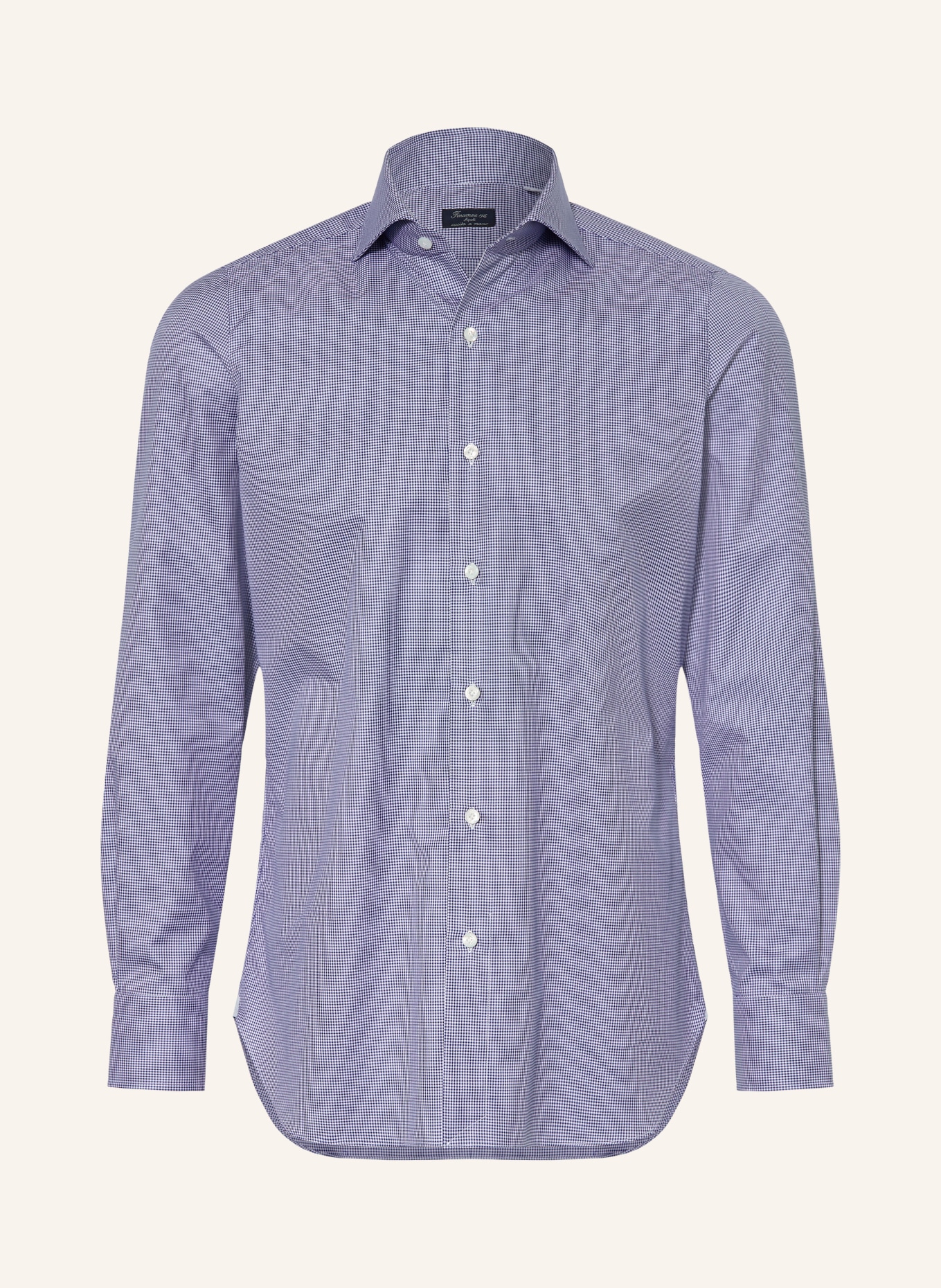 FINAMORE 1925 NAPOLI EDUARDO Regular Fit Shirt: DARK BLUE / WHITE