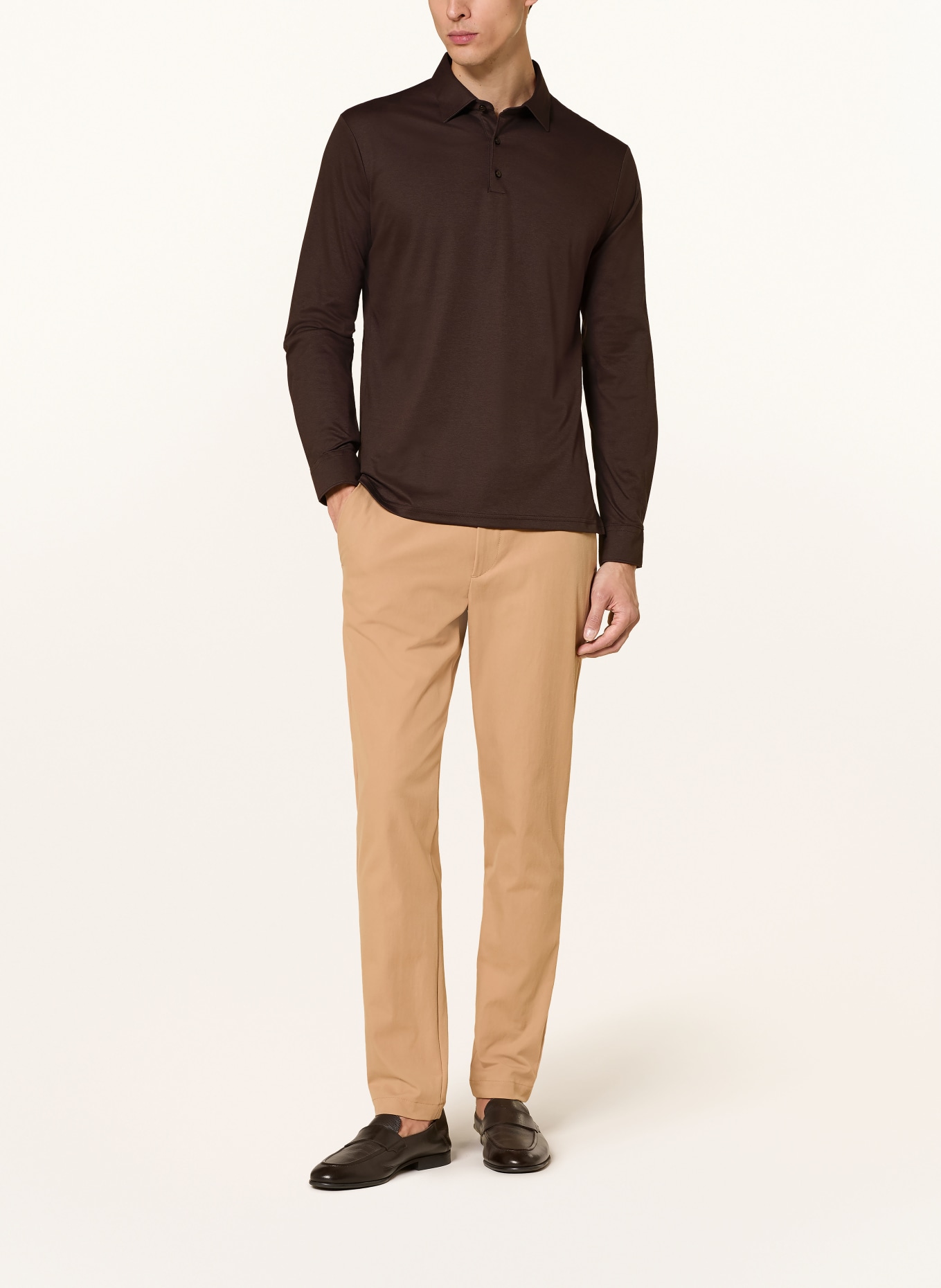DESOTO Jersey-Poloshirt: DUNKELBRAUN