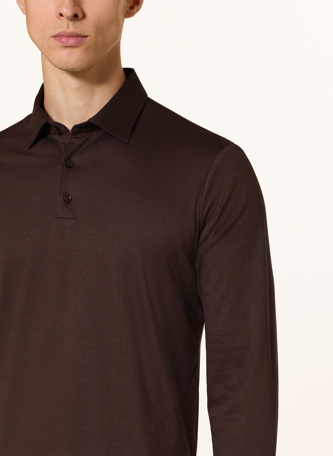 DESOTO Jersey-Poloshirt: DUNKELBRAUN
