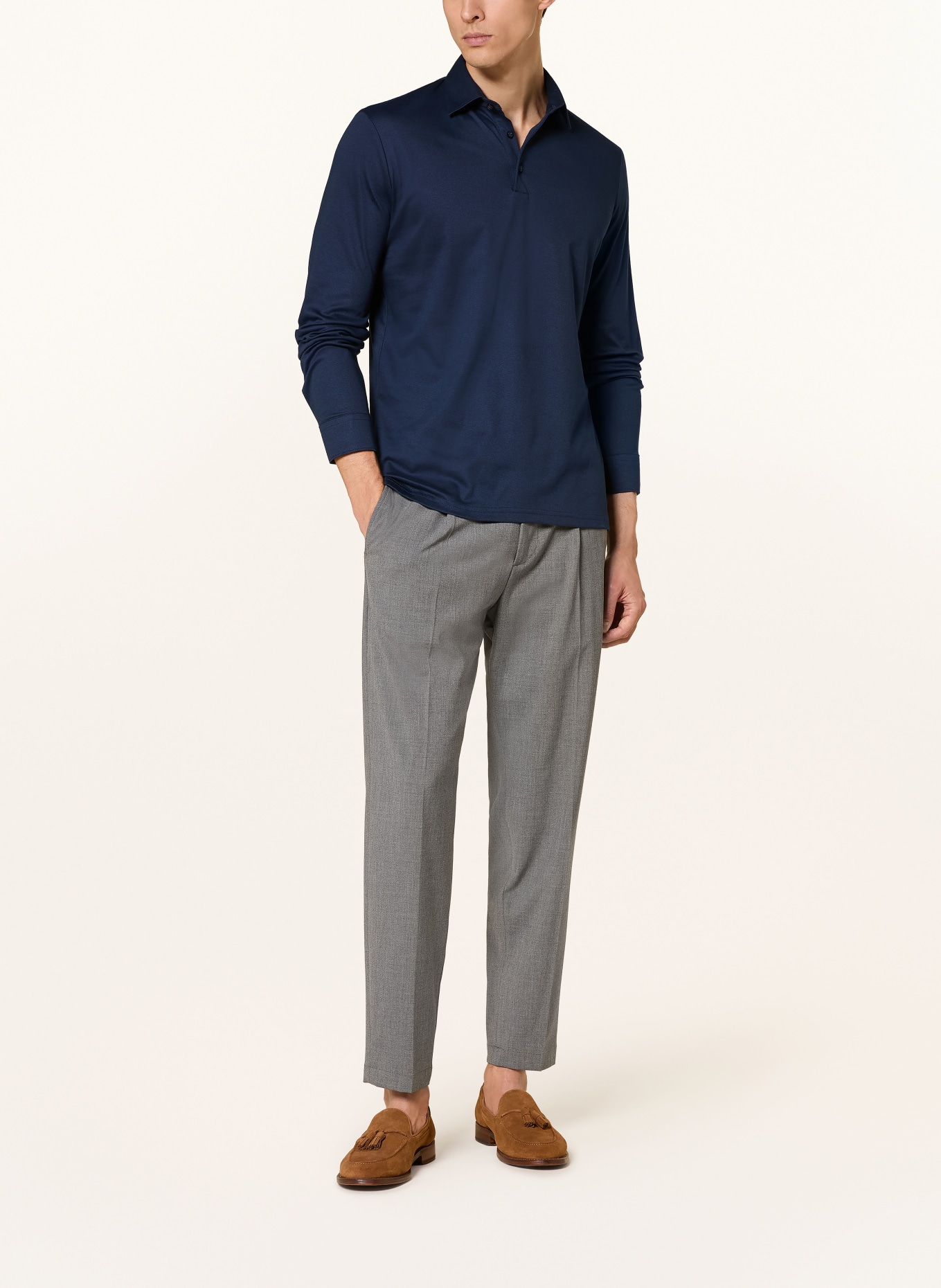 DESOTO Jersey-Poloshirt: DUNKELBLAU