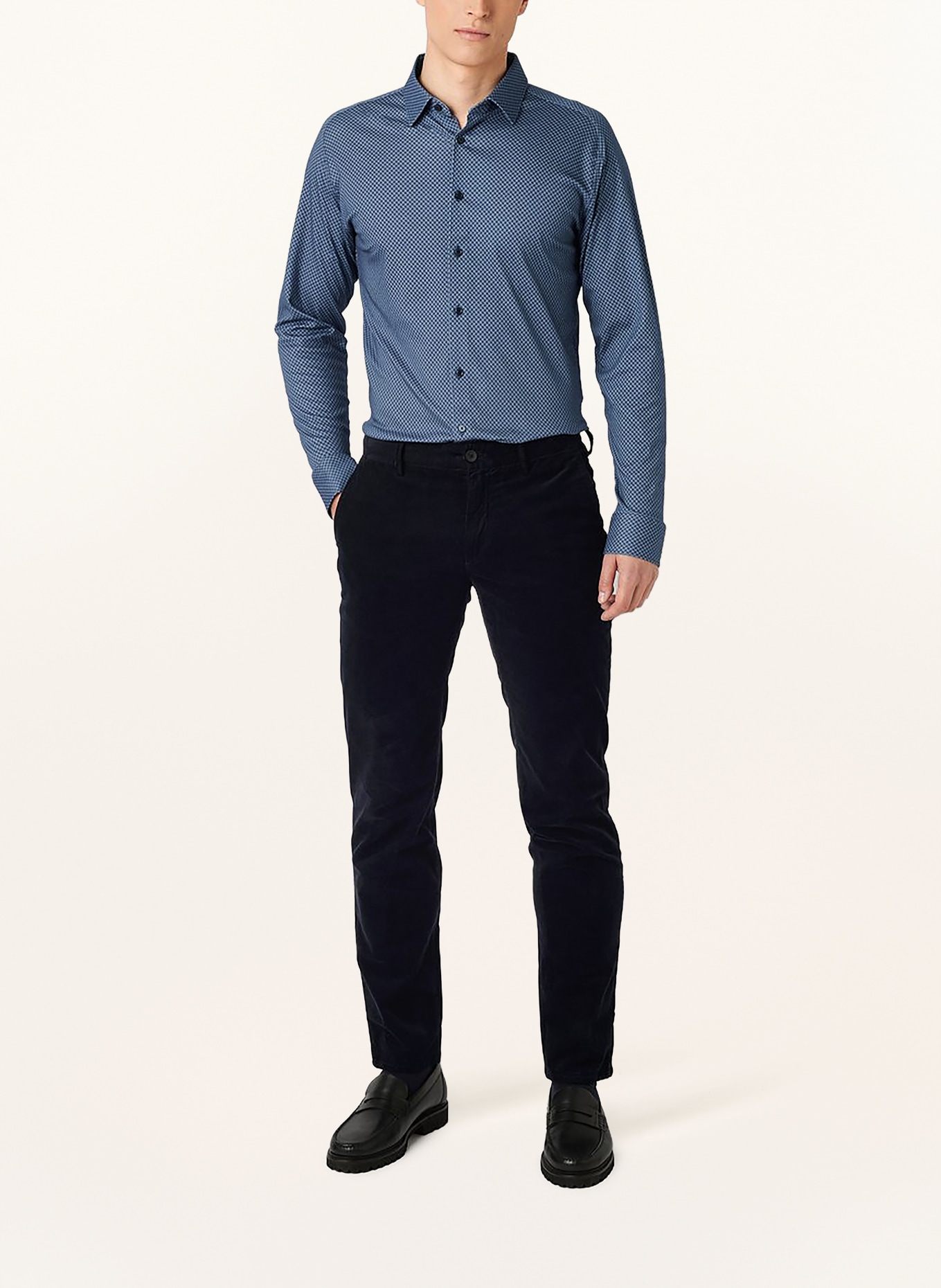 DESOTO Overhemd, slim fit: BLAUW / DONKERBLAUW / WIT