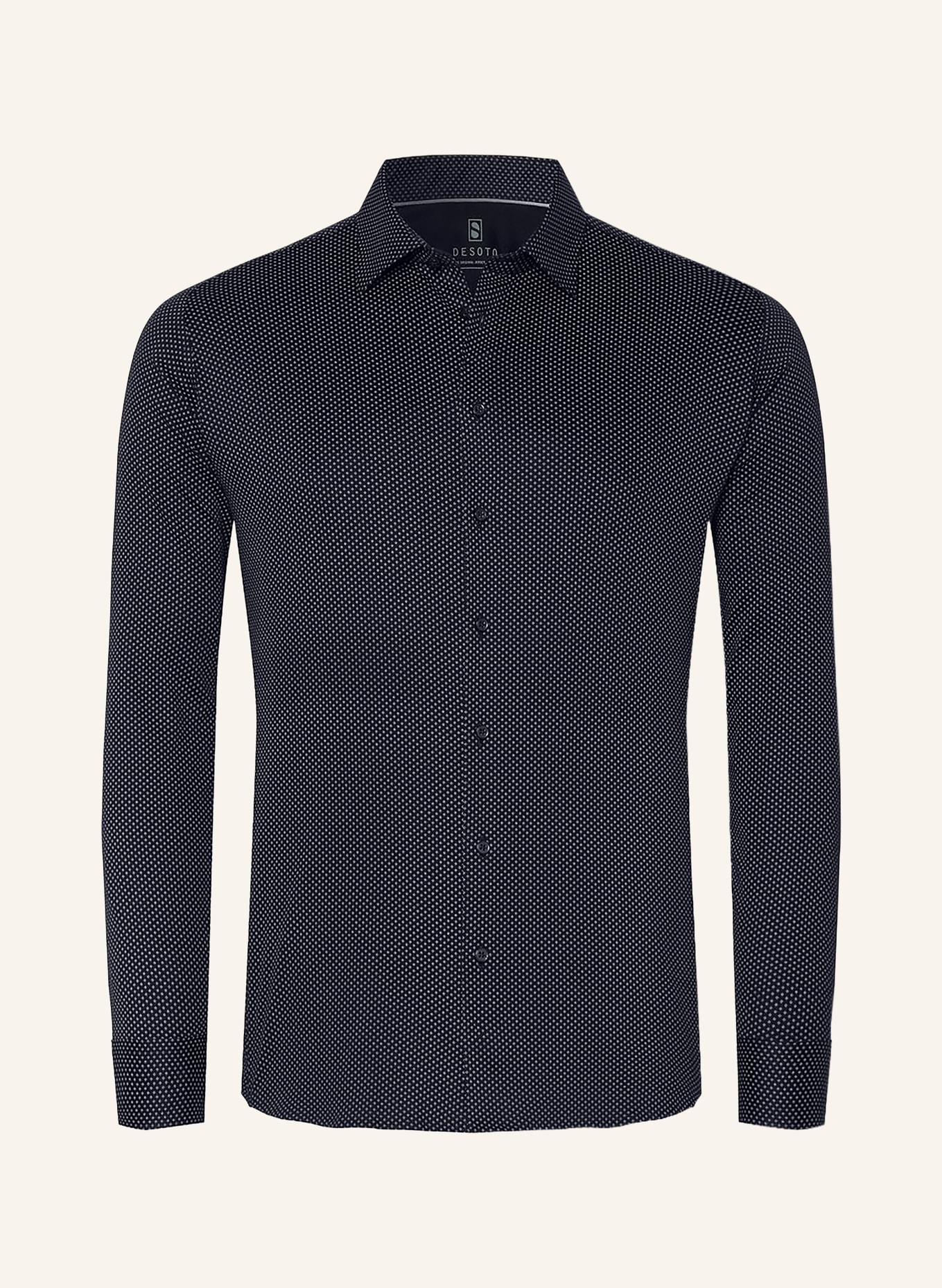DESOTO Jerseyoverhemd, slim fit: DONKERBLAUW / LICHTBLAUW