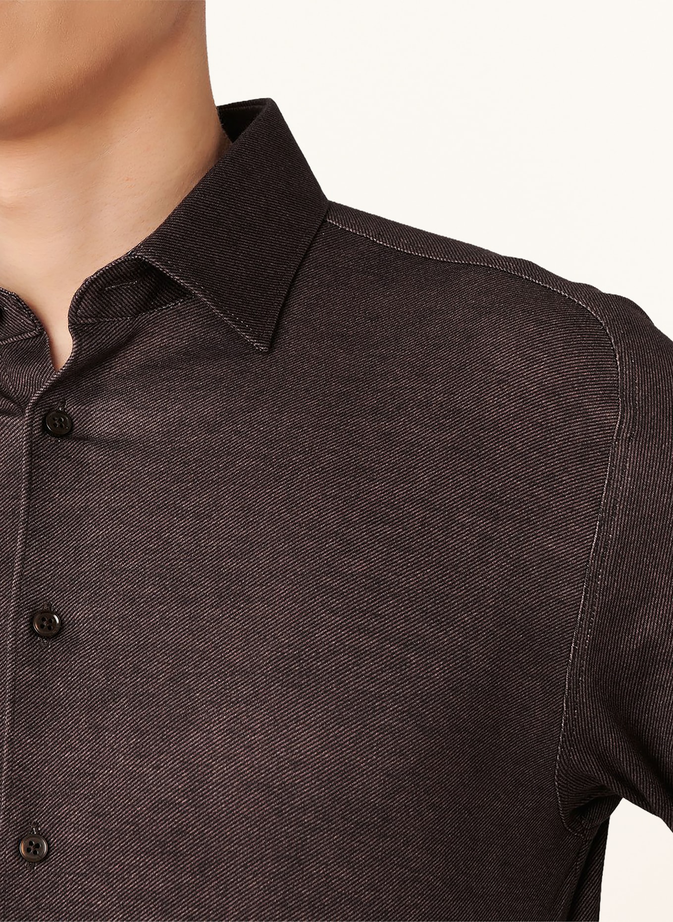 DESOTO Overhemd, slim fit: MARRON FONCÉ
