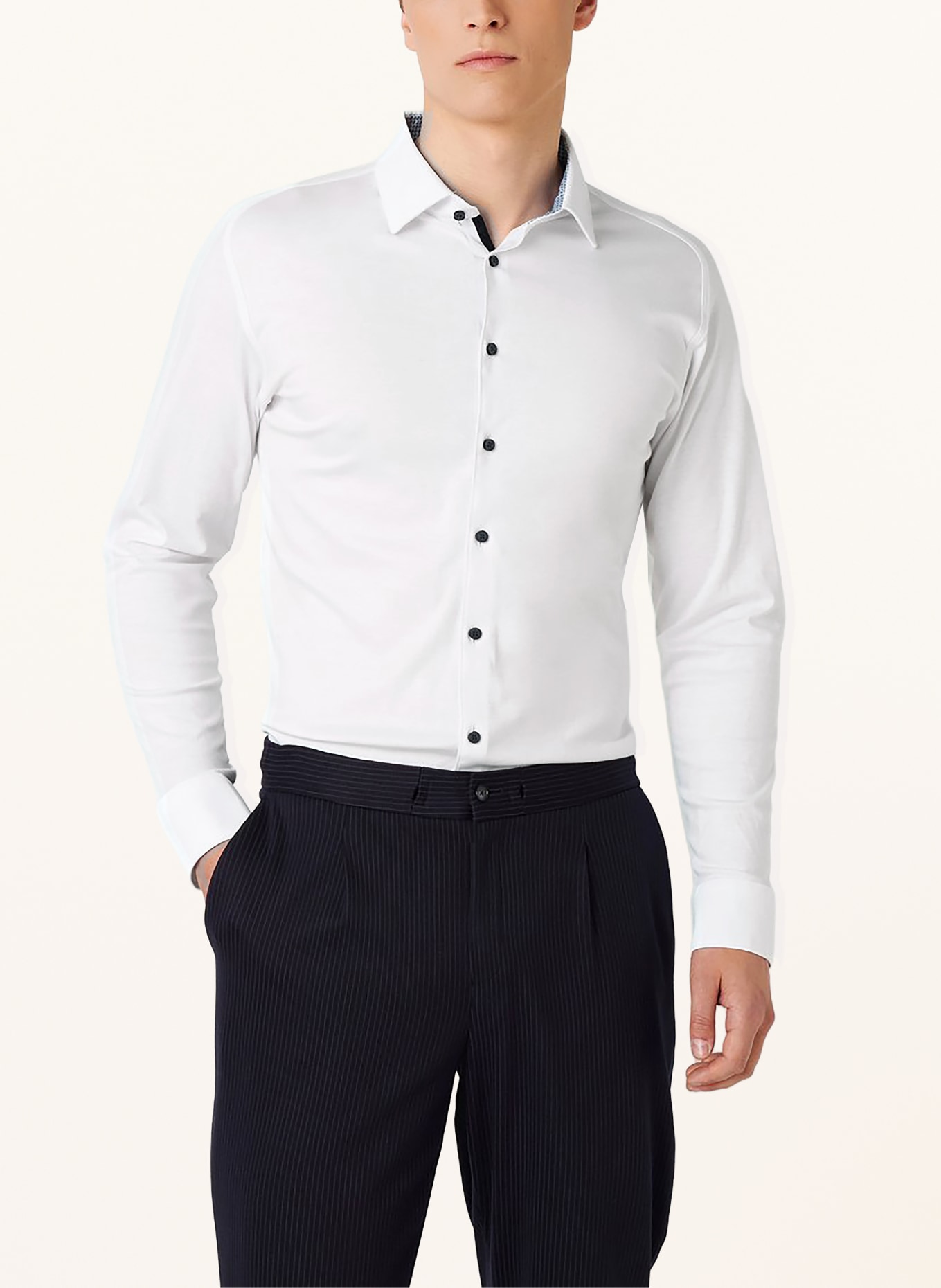DESOTO Jerseyhemd Slim Fit: WEISS