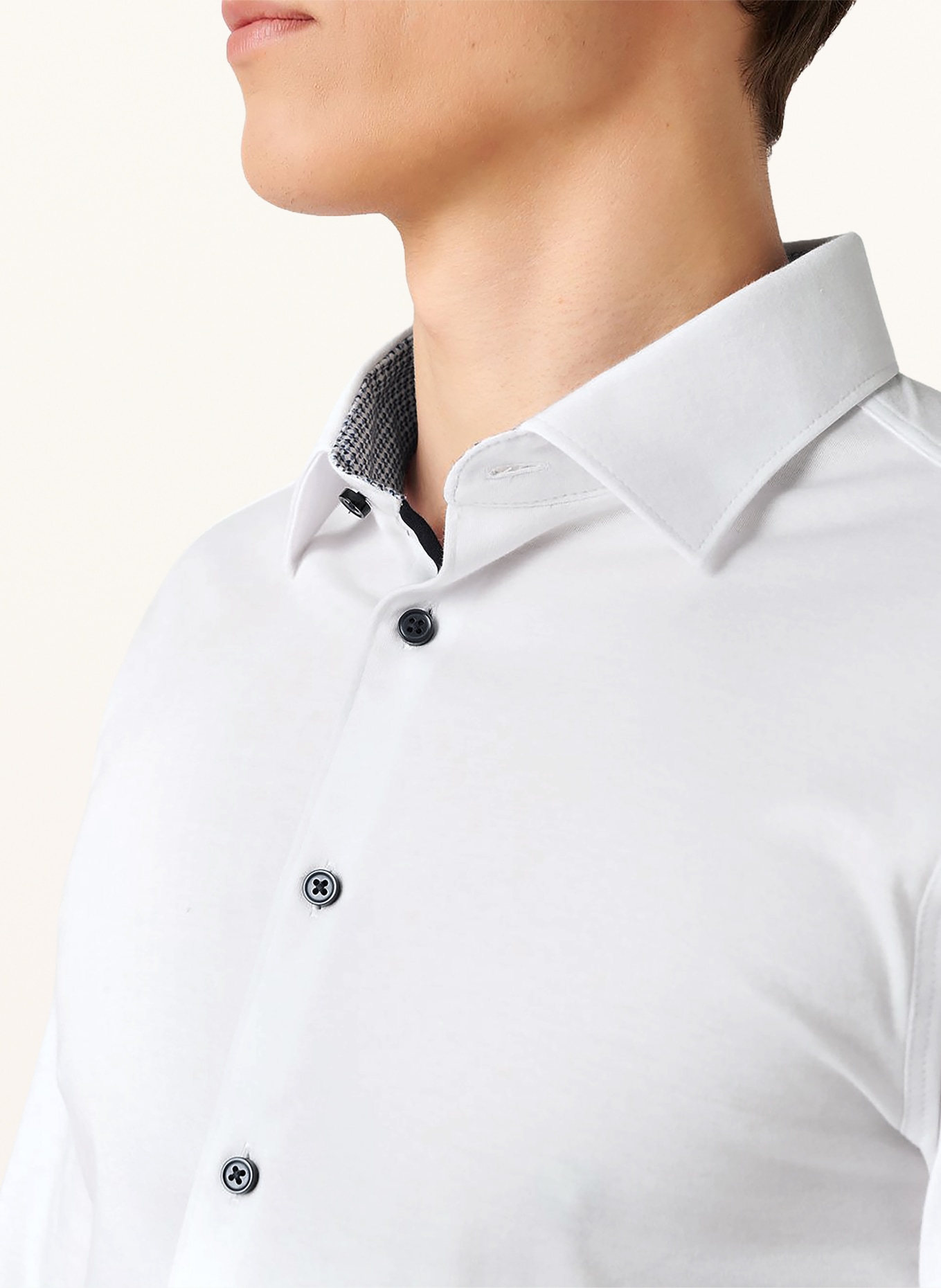 DESOTO Jerseyhemd Slim Fit: WEISS