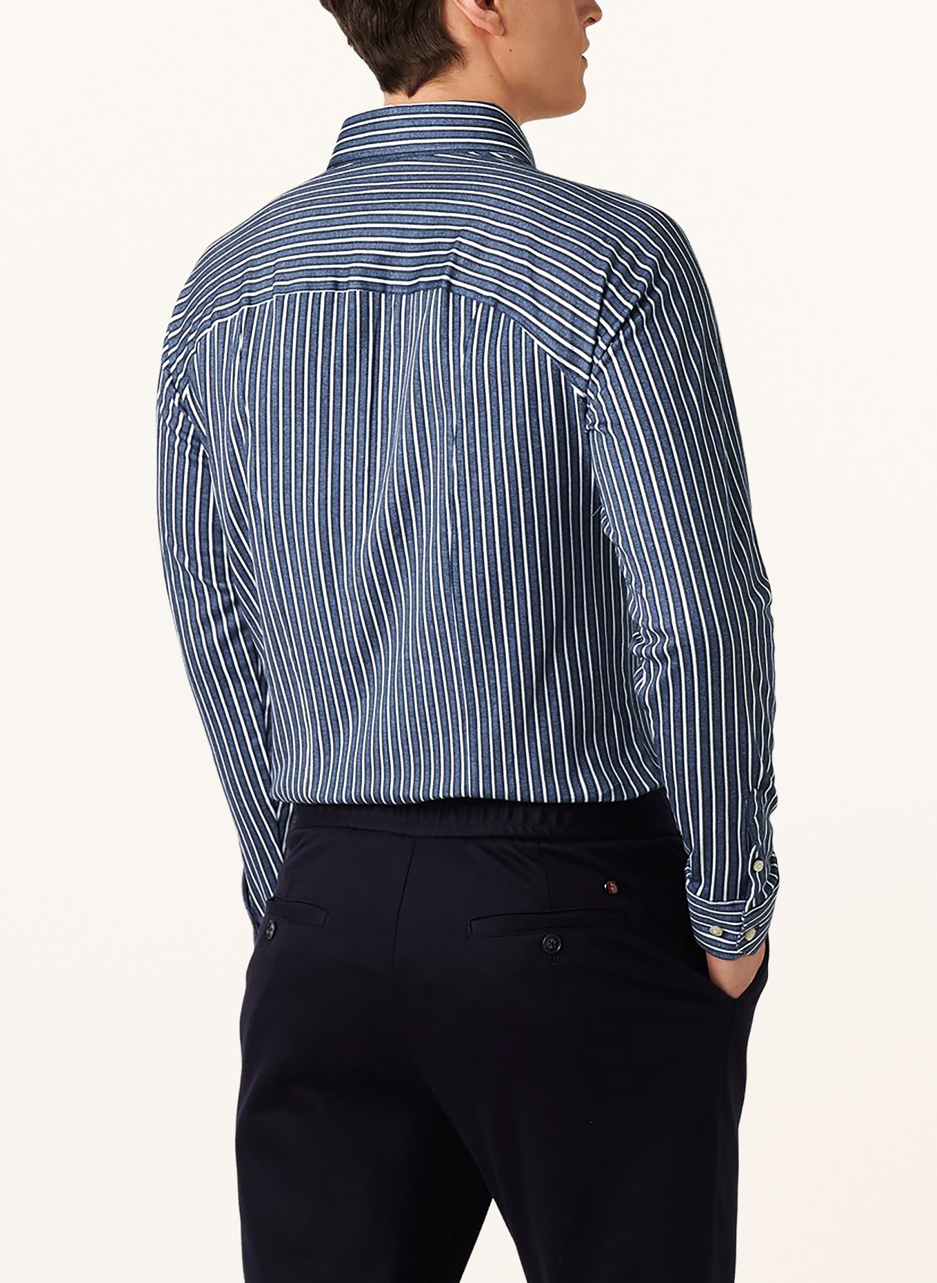 DESOTO Jerseyoverhemd, slim fit: BLAUW / LICHTBLAUW / WIT