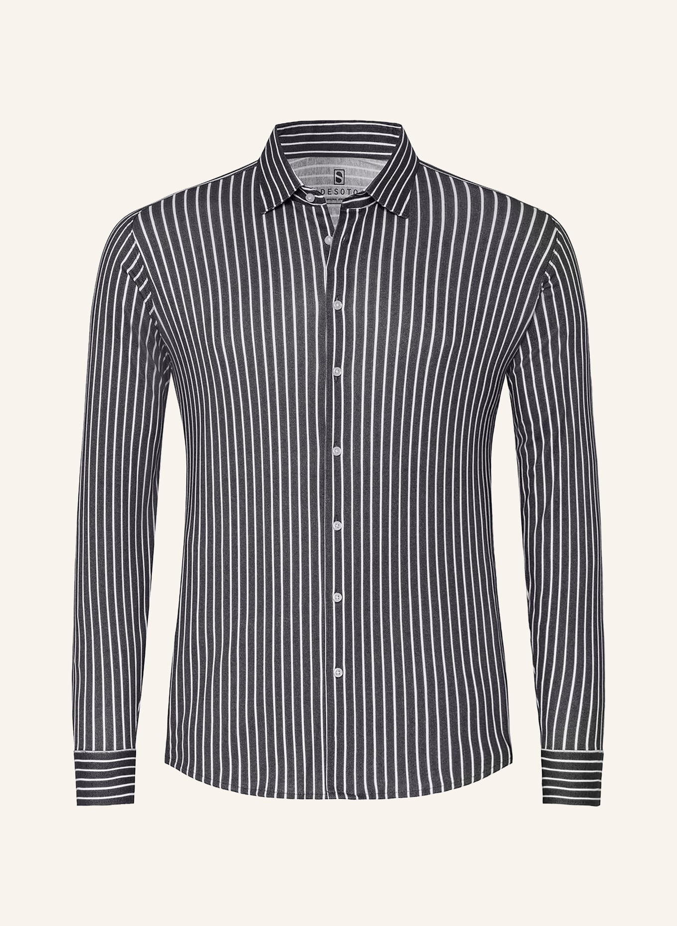 DESOTO Slim-Fit Jersey Shirt: DARK GRAY / WHITE